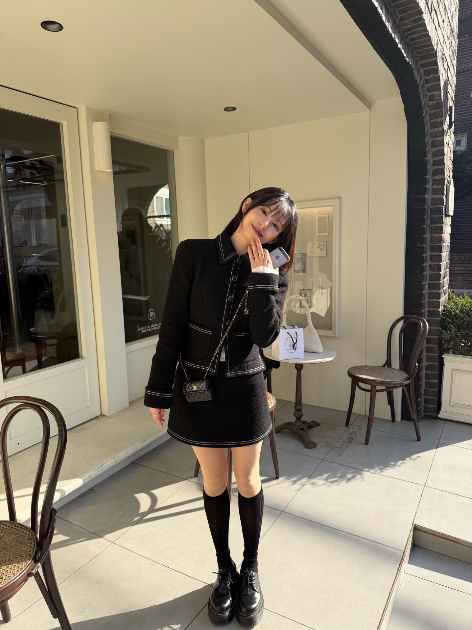 Dr. Martens 1461 Quad Black 착용 스타일 - 1