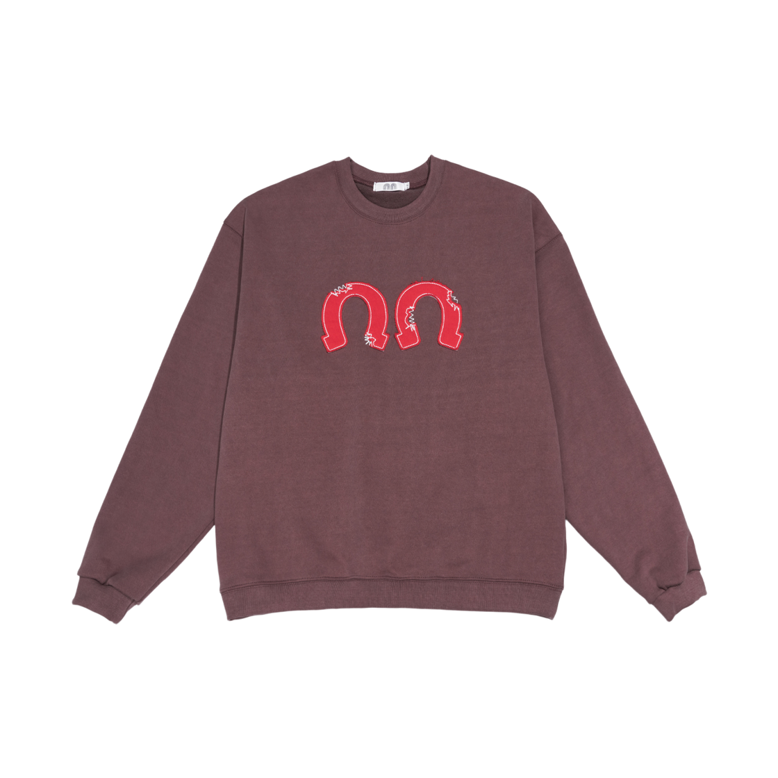 낫뉴 홀스슈 아플리케 nn 스웨트셔츠 브라운(Not New Horse Shoe Applique Nn Sweatshirt Brown)