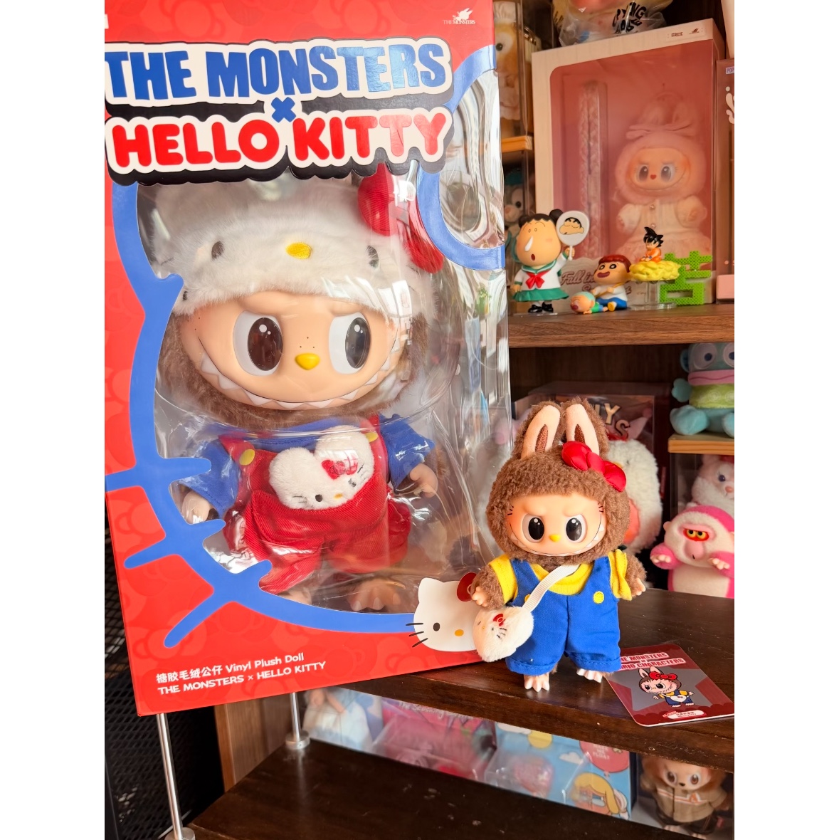 Pop Mart Labubu The Monsters x Hello Kitty And Friends Series Plush Pendant Classic Hello Kitty (Opened Case), Pop Mart Labubu The Monsters x Hello Kitty Vinyl Plush Doll 착용 스타일