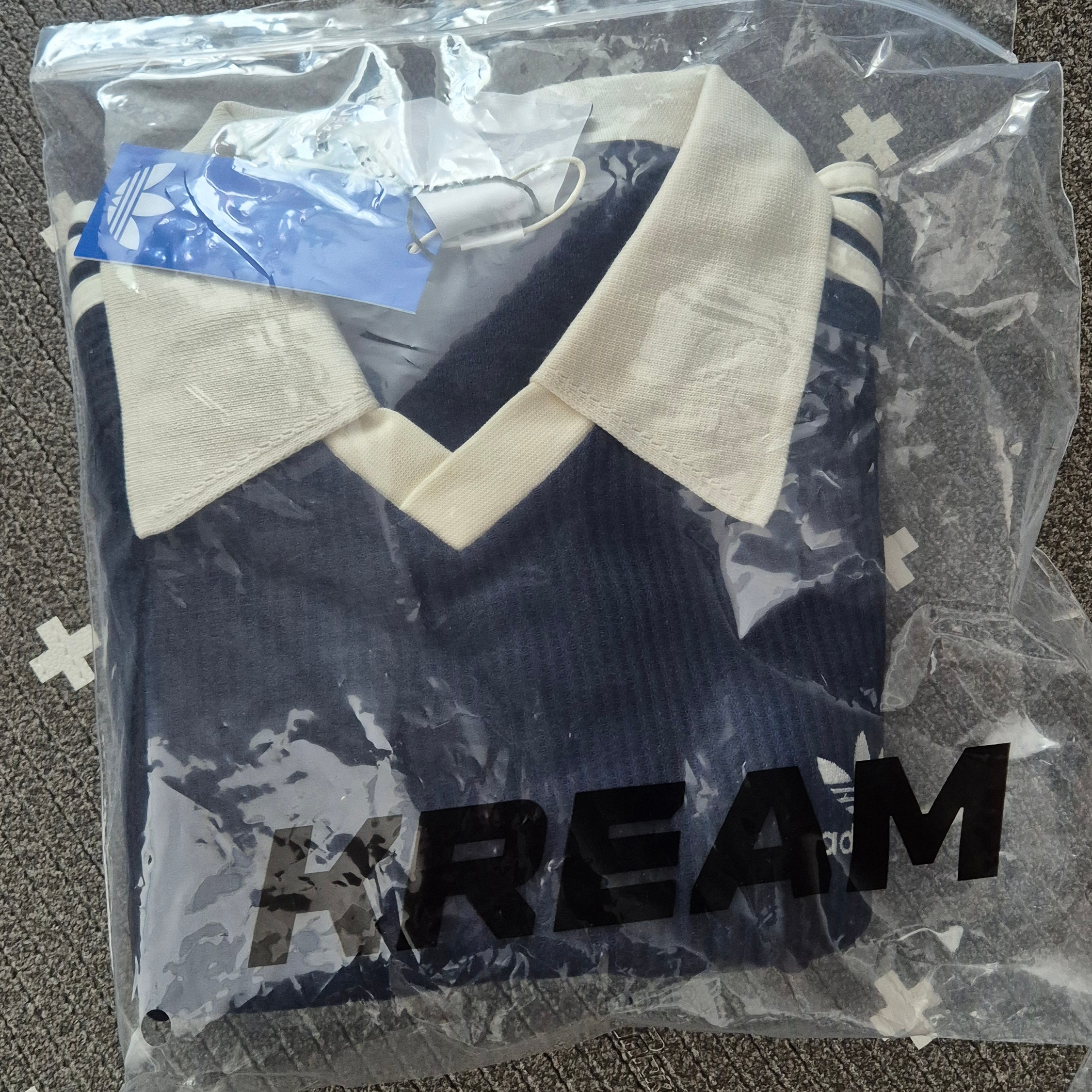 Adidas Waffle Short Sleeve Polo Shirt Navy - KR Sizing 착용 스타일