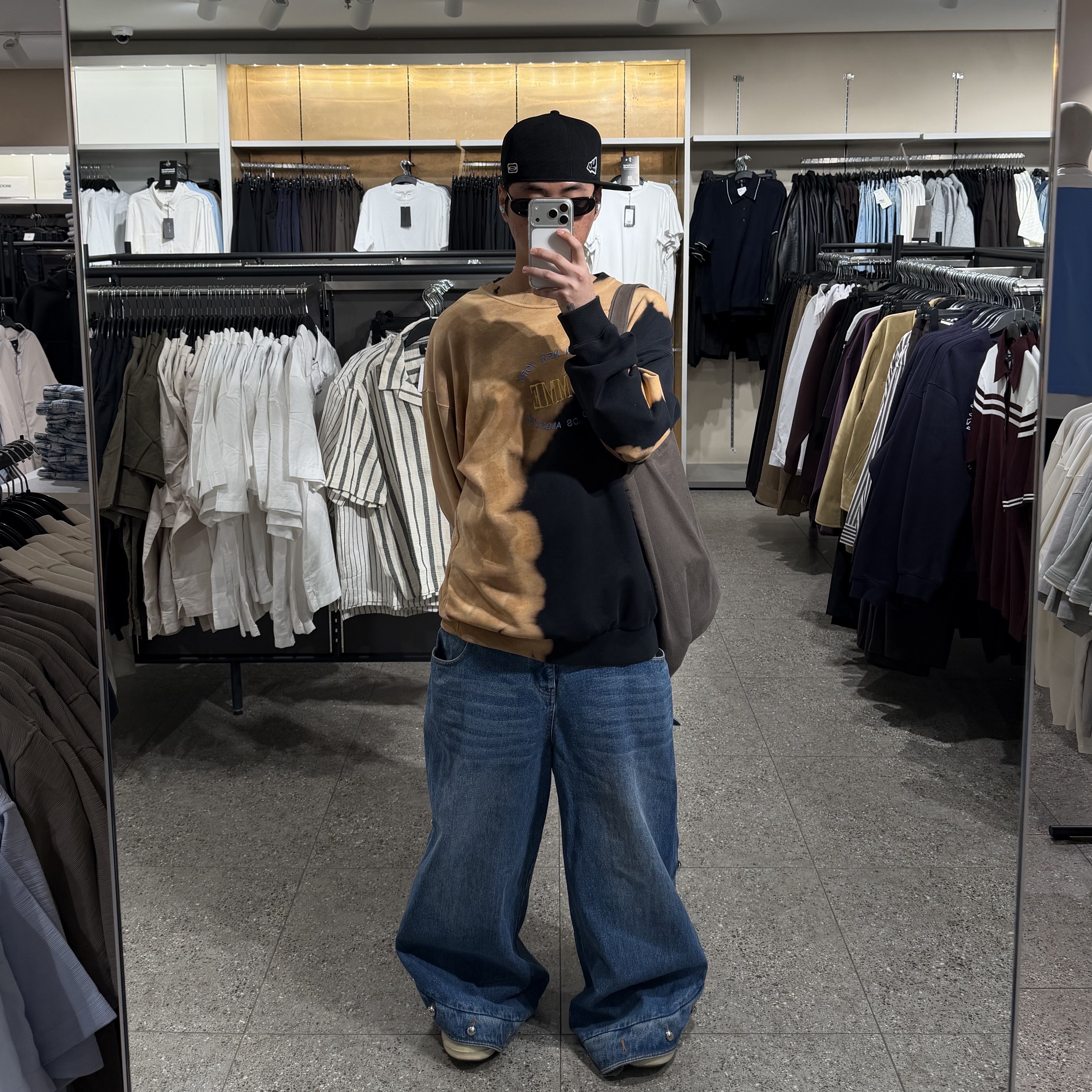 YVL Snapback Black, Rick Owens Geobasket Full Grain Calf Leather Strobe Sneakers Black Milk White 착용 스타일 - 1