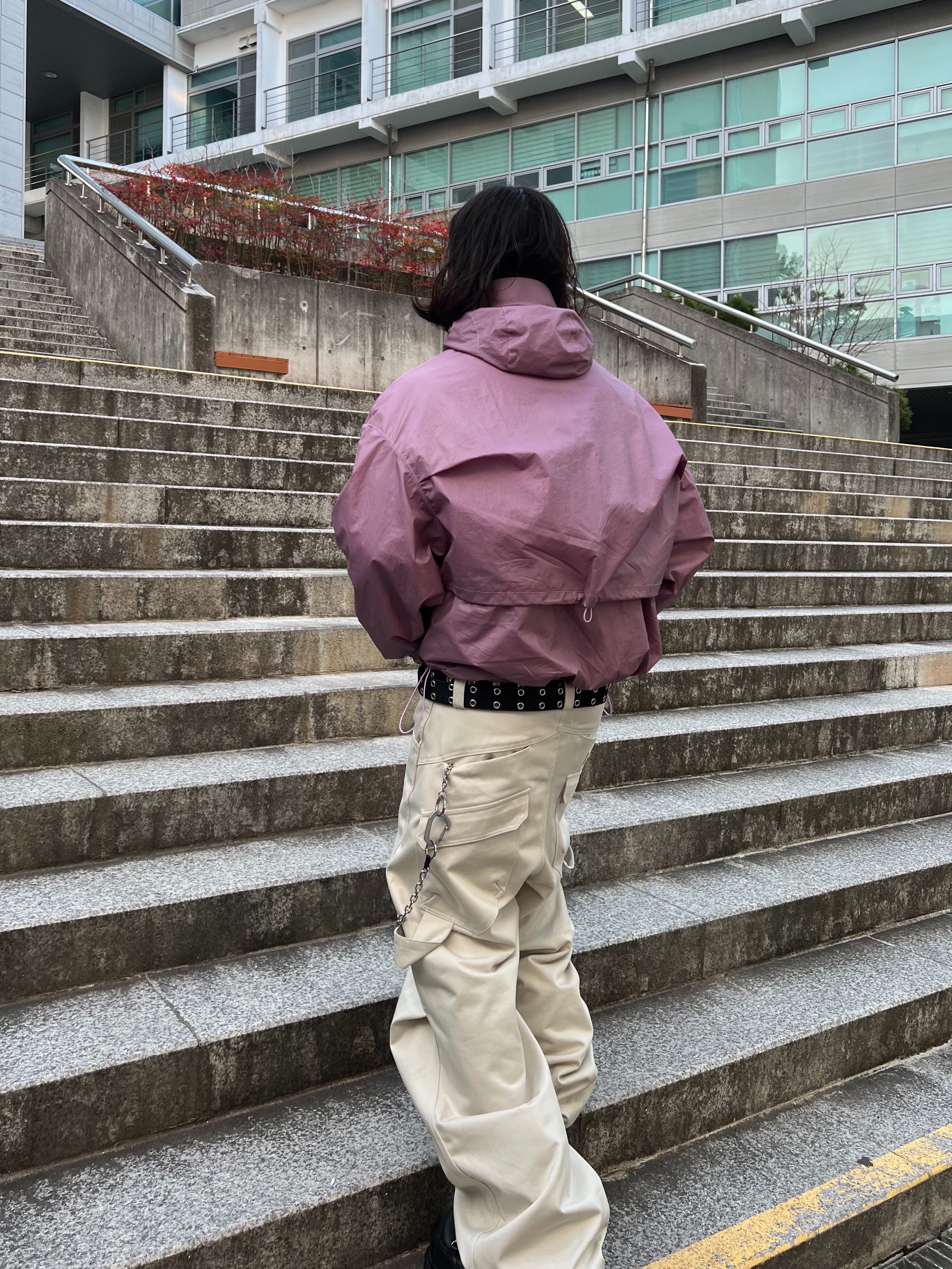Kamien Shift Shell Jacket Exclusive, Kamien 247 All day Baggy Pants Light Beige 착용 스타일 - 7