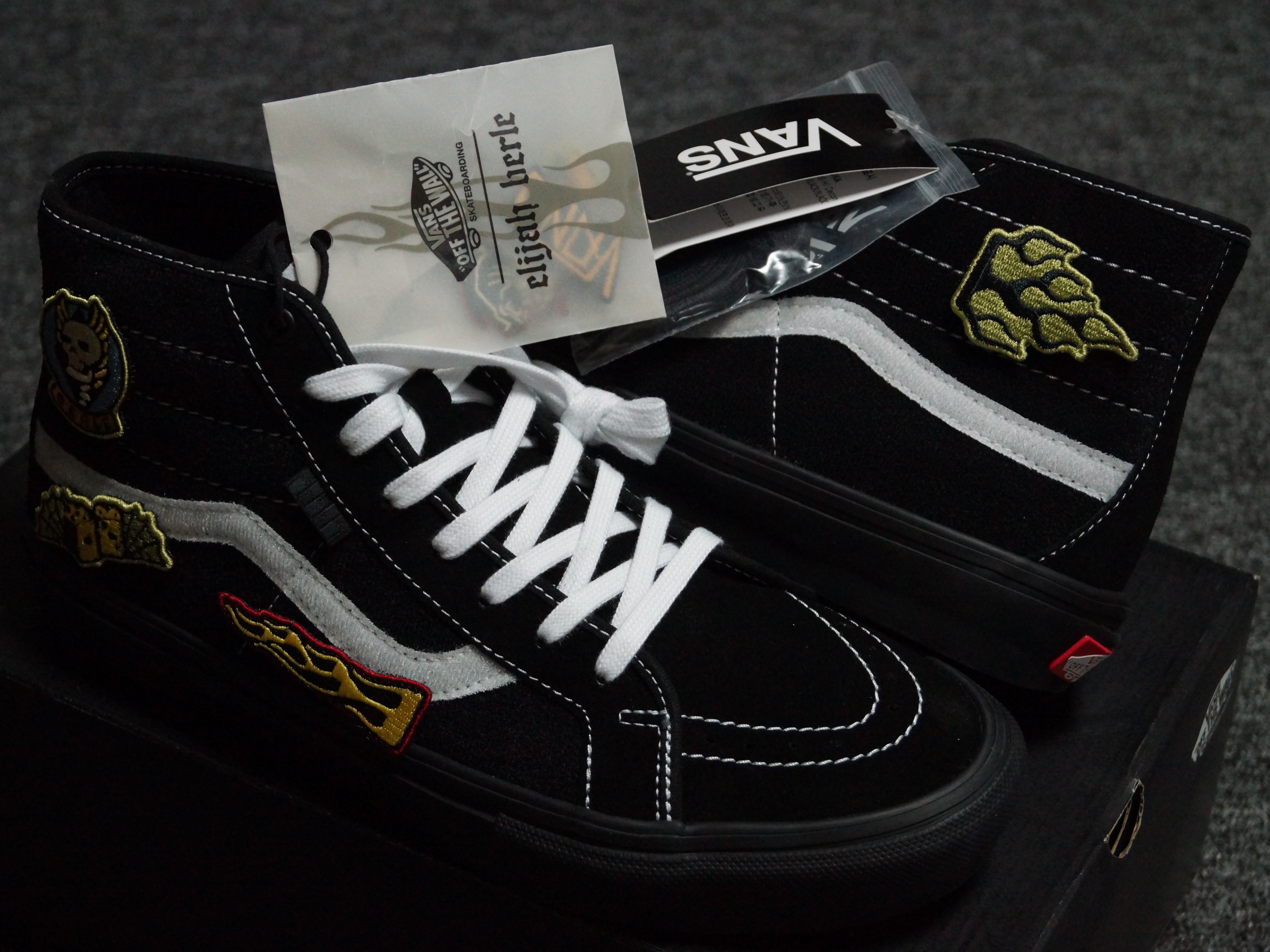 Vans Skate Sk8-Hi Elijah Berle Black Black 착용 스타일