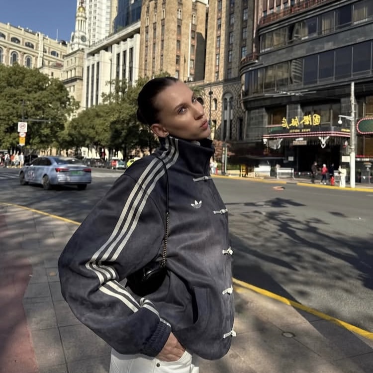 Adidas New Chinese Style Track Top Grey Six - KR Sizing 착용 스타일 - 1