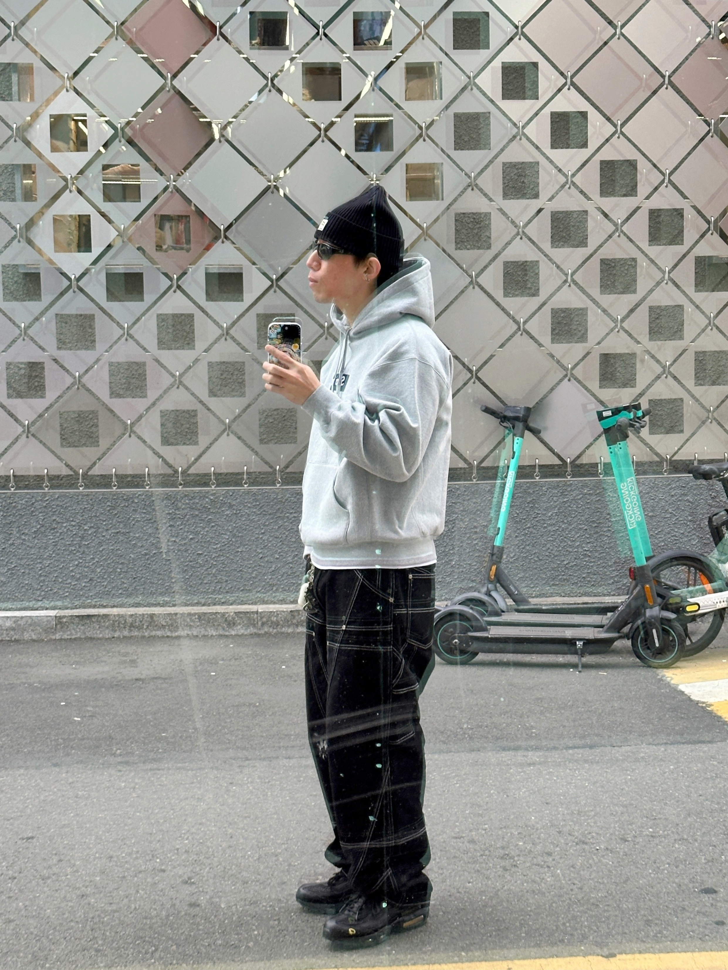 Supreme Box Logo Hooded Sweatshirt Heather Grey - 25FW 착용 스타일