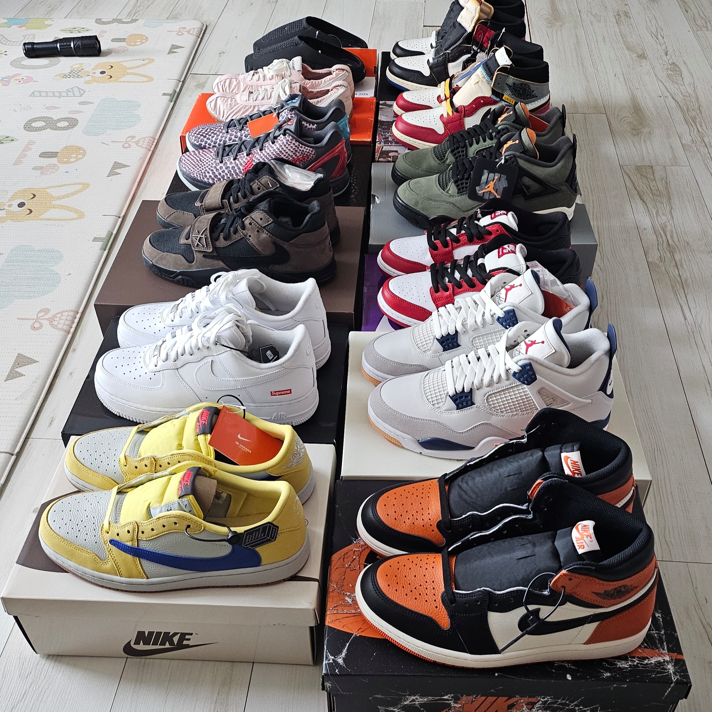 Jordan 1 x Fragment x Union LA Black and Varsity Red, Jordan 1 x Union Retro High OG Chicago Shadow 착용 스타일 - 2