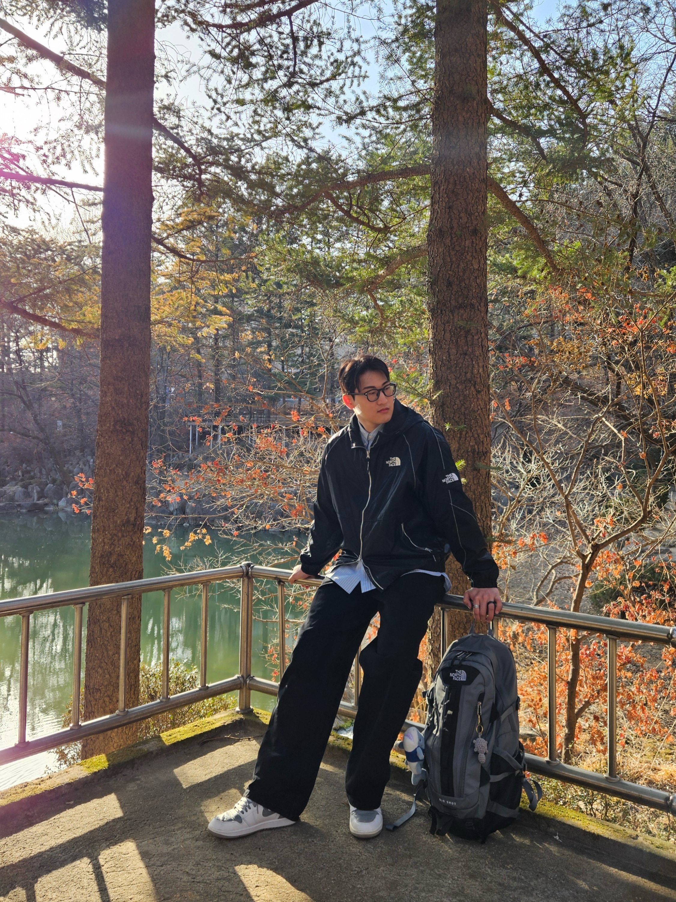 The North Face White Label Novelty Olema Hoodie Black, The North Face Big Shot Black 착용 스타일 - 1