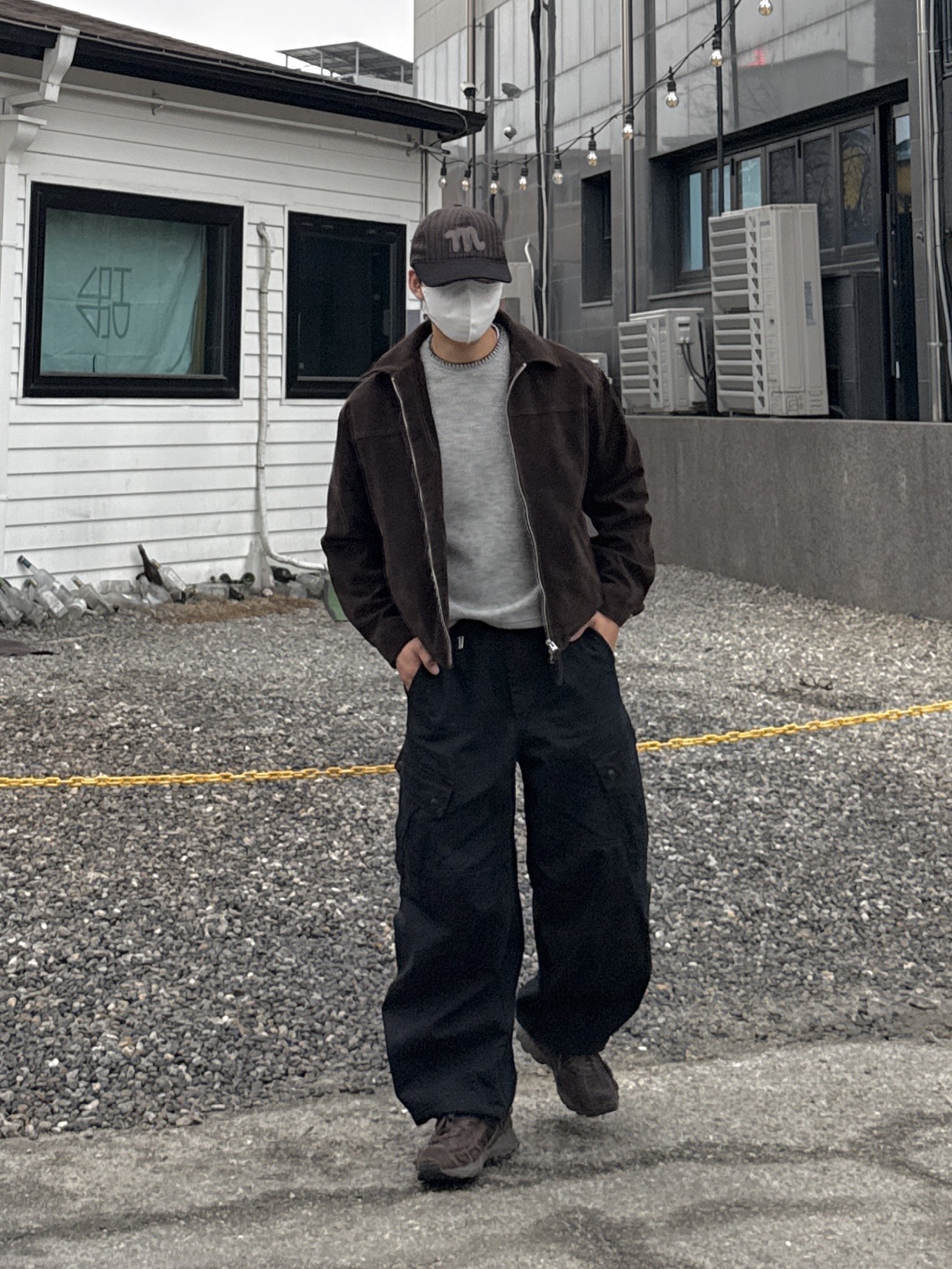 The Coldest Moment Mush Cap Navy, Adidas x Song for the Mute Shadowturf Core Black Night Grey 착용 스타일 - 2