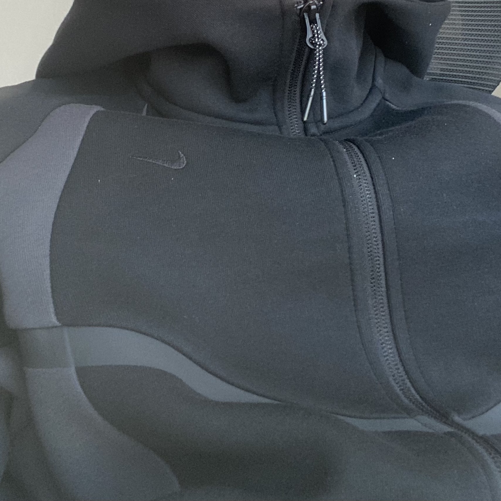 Nike Tech Color-Block Full-Zip Fleece Windrunner Jacket Black Anthracite - Asia 착용 스타일
