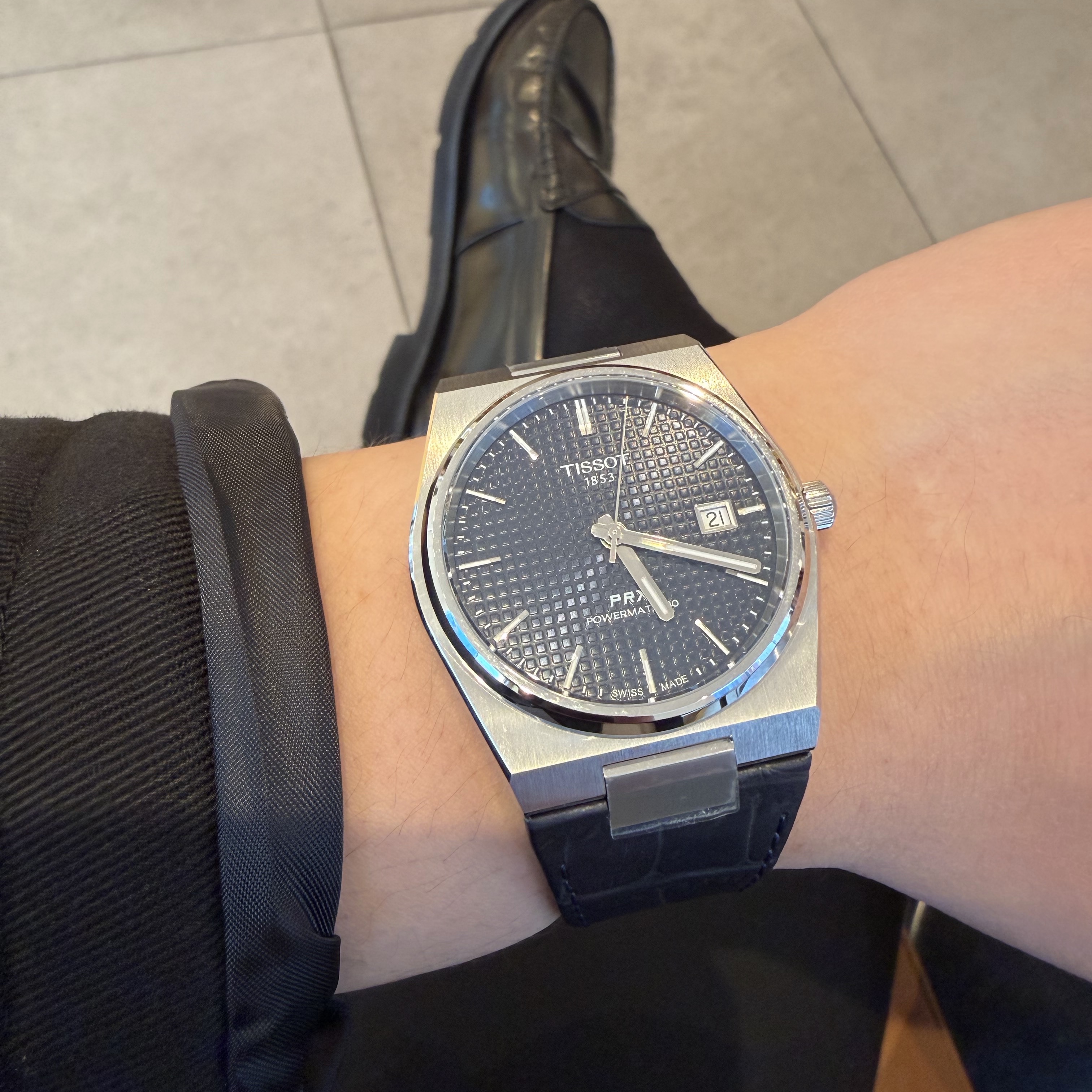 Tissot PRX Powermatic 80 40mm Steel Blue 착용 스타일