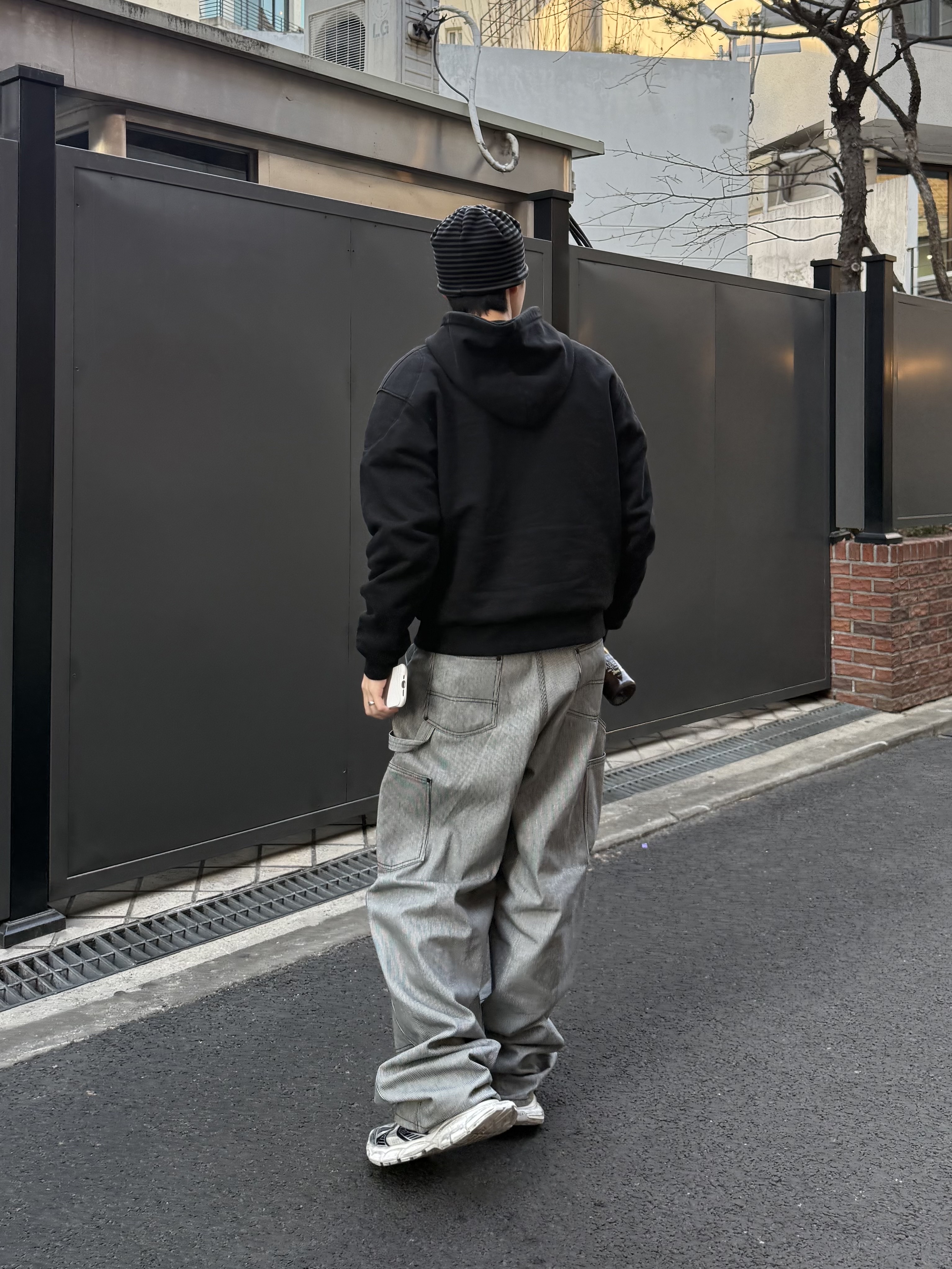 Undermycar Stripe Engineers Double Knee Work Pants Black Stripe - 24FW, Balenciaga 3XL Sneakers White Black 착용 스타일 - 1