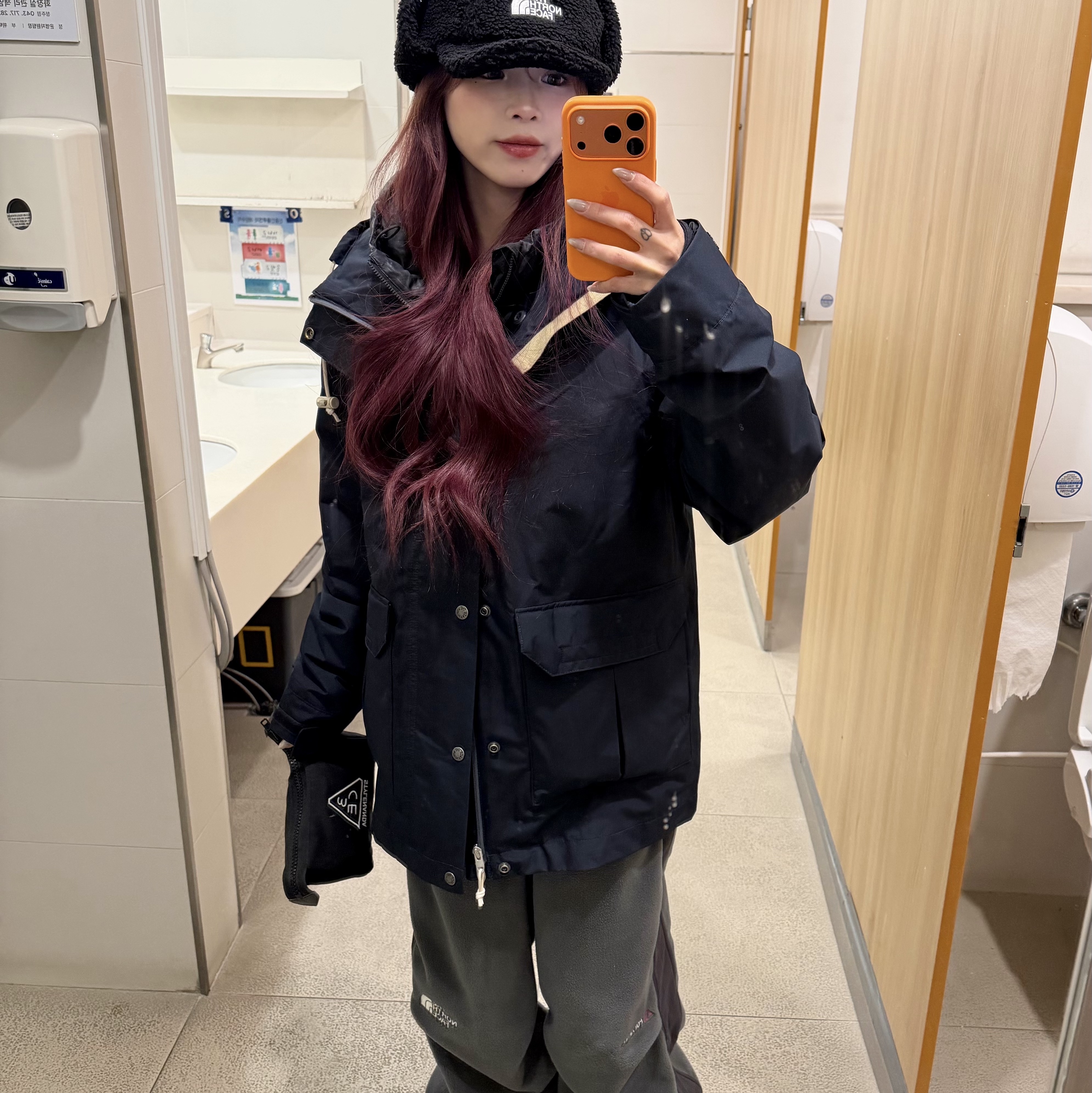 The North Face Banff Fleece Pants Gray 착용 스타일 - 3