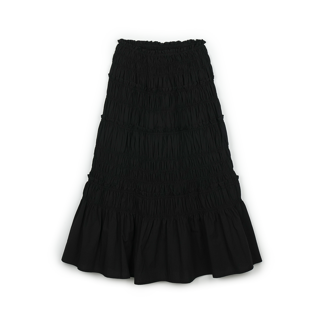 그린버터 셔링 롱 스커트 블랙(Greenbutter Shirring Long Skirt Black)