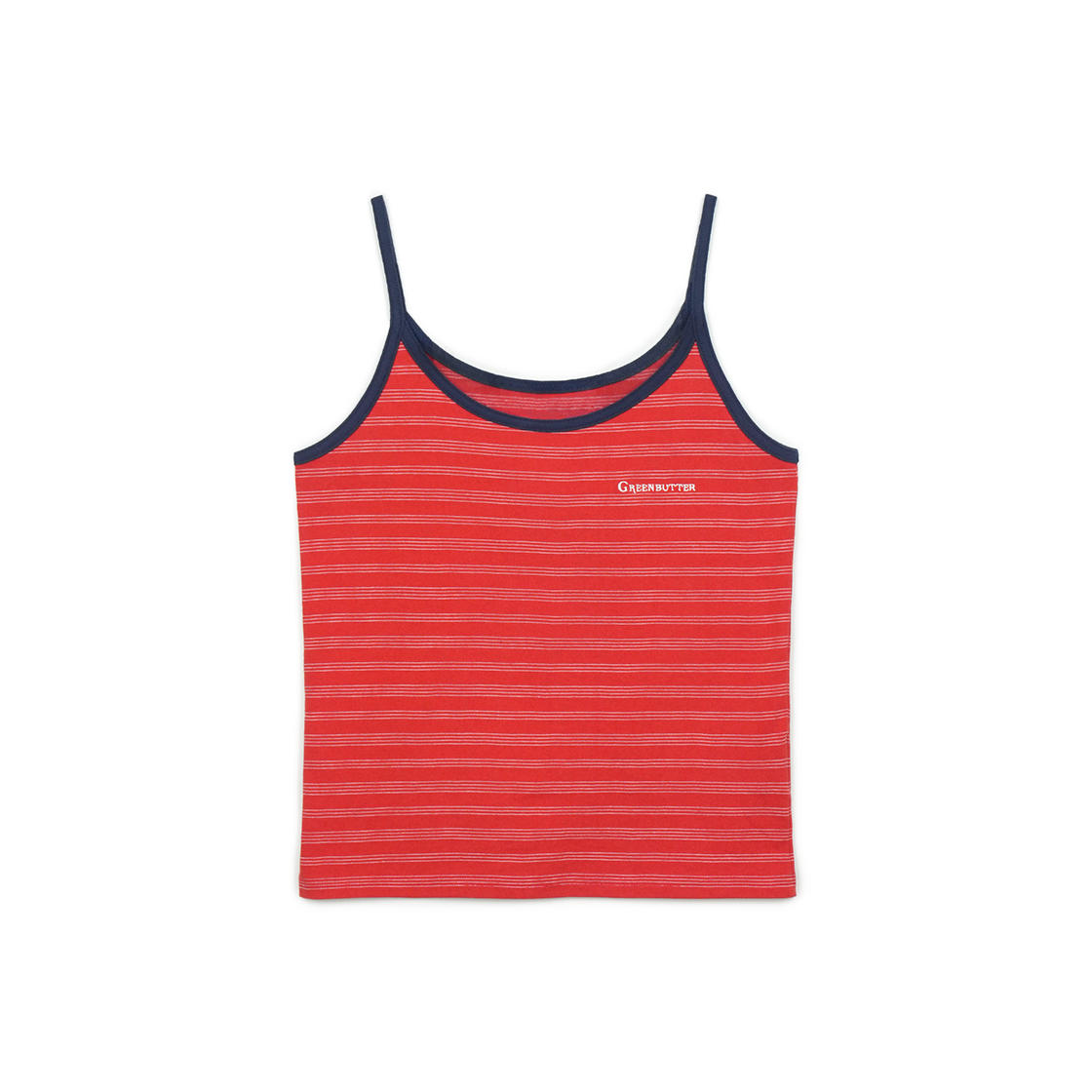 그린버터 러스틱 스트라이프 슬리브리스 레드(Greenbutter Rustic Stripe Sleeveless Red)