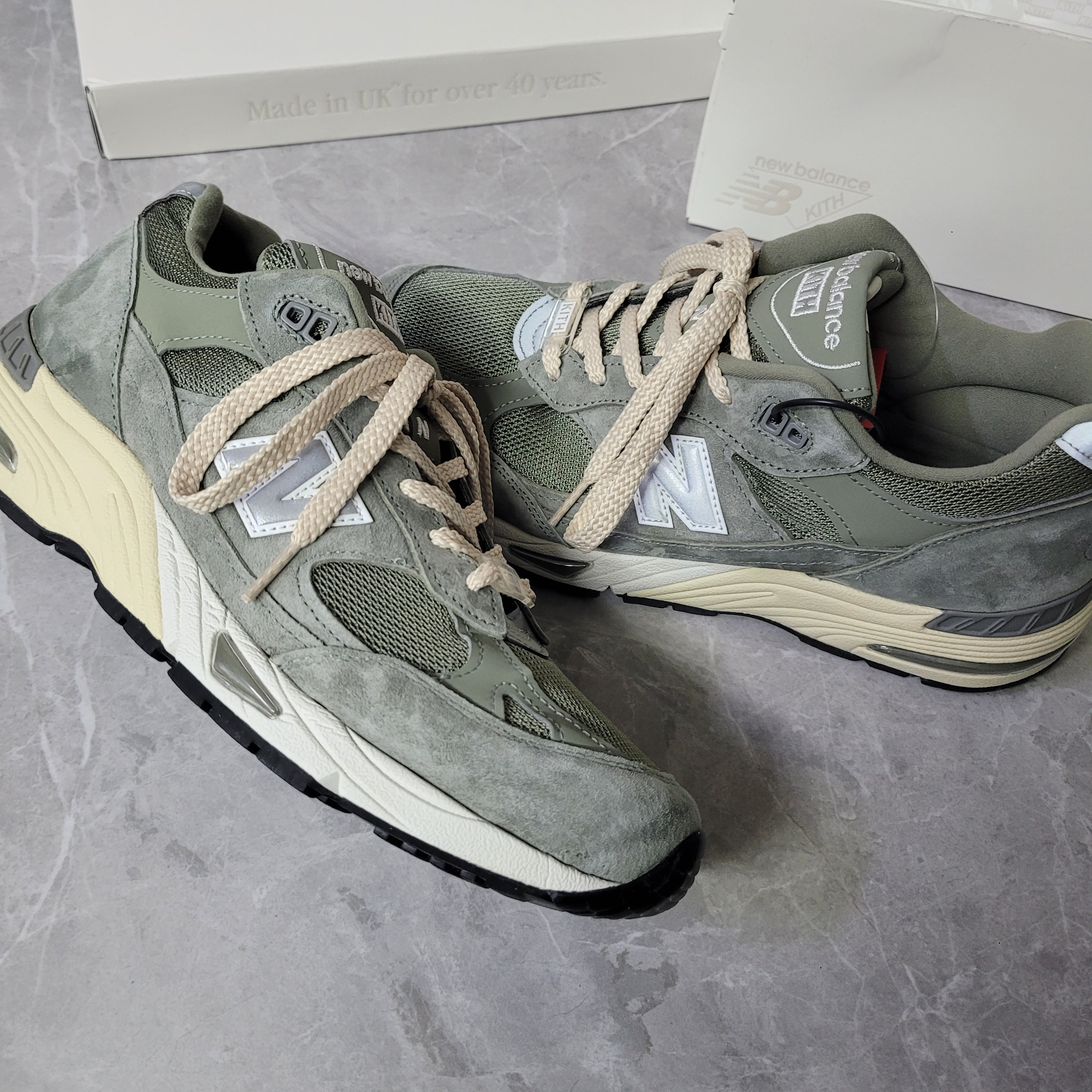 New Balance x Kith 991v1 Made in UK Vetiver, New Balance 991 Made in UK Navy 착용 스타일 - 2