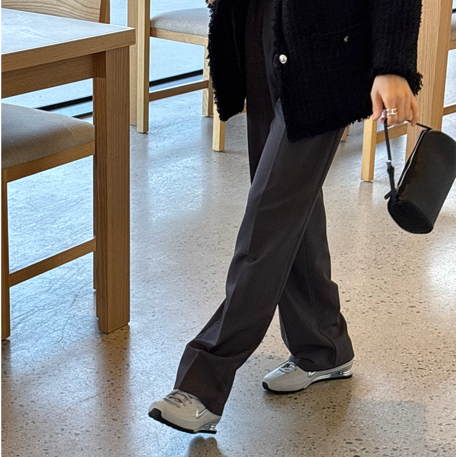 (W) Nike Shox Z Metallic Silver 착용 스타일 - 3