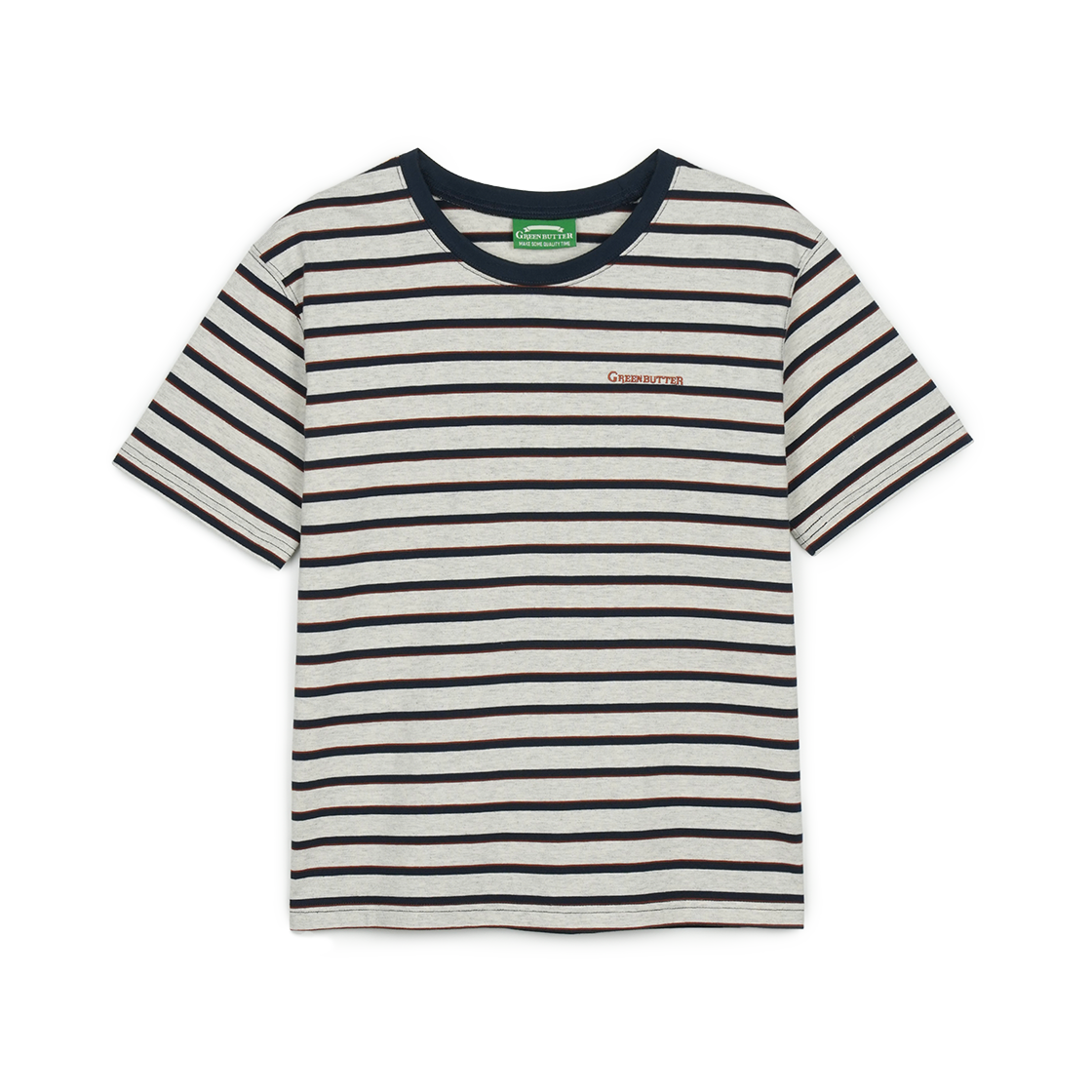 그린버터 코튼 스트라이프 티 오트밀(Greenbutter Cotton Stripe Tee Oatmeal)