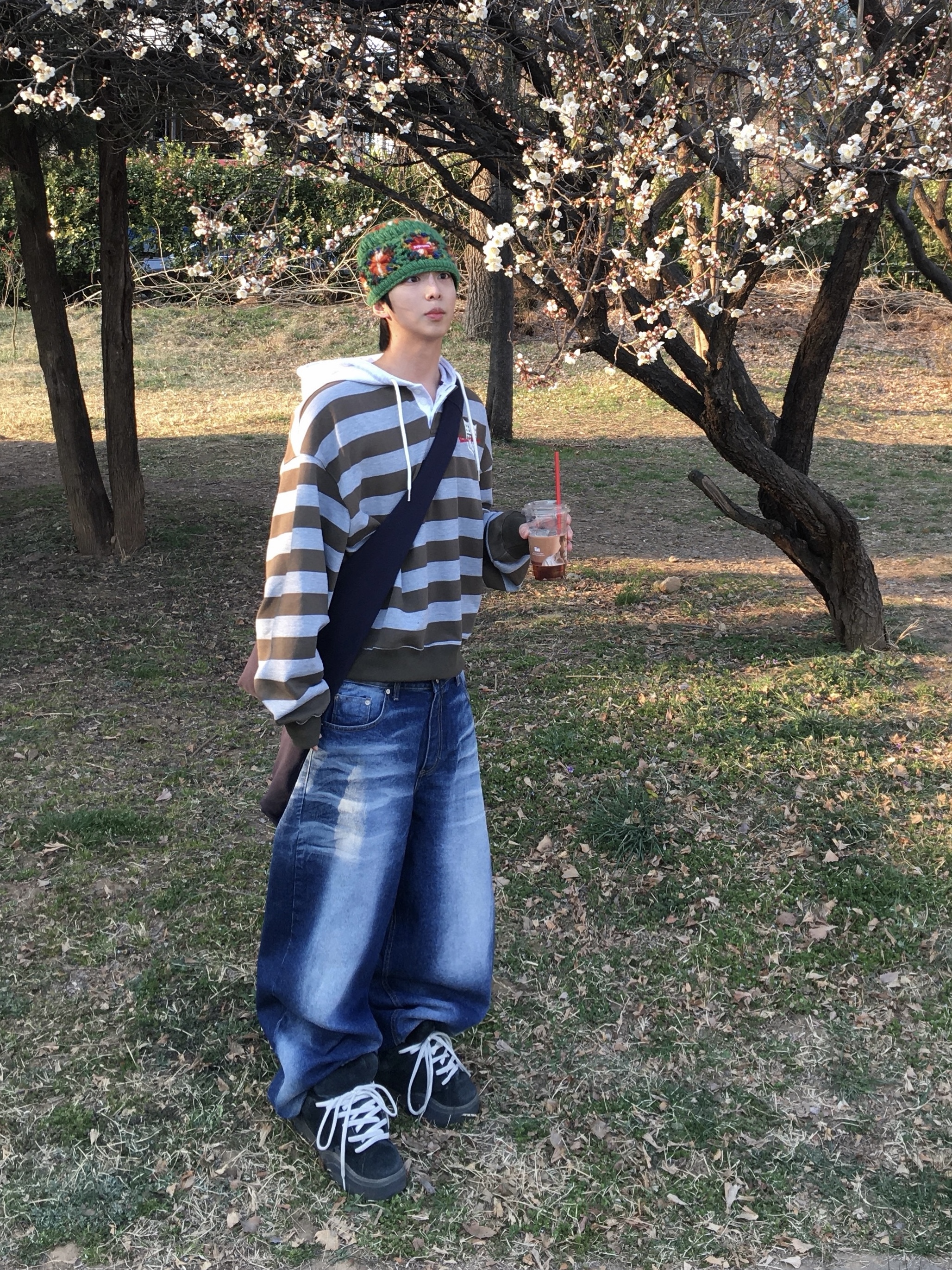 Supreme Crochet Beanie Green - 25SS, ERL Vamp Skate Shoe Pirate Black 착용 스타일 - 3