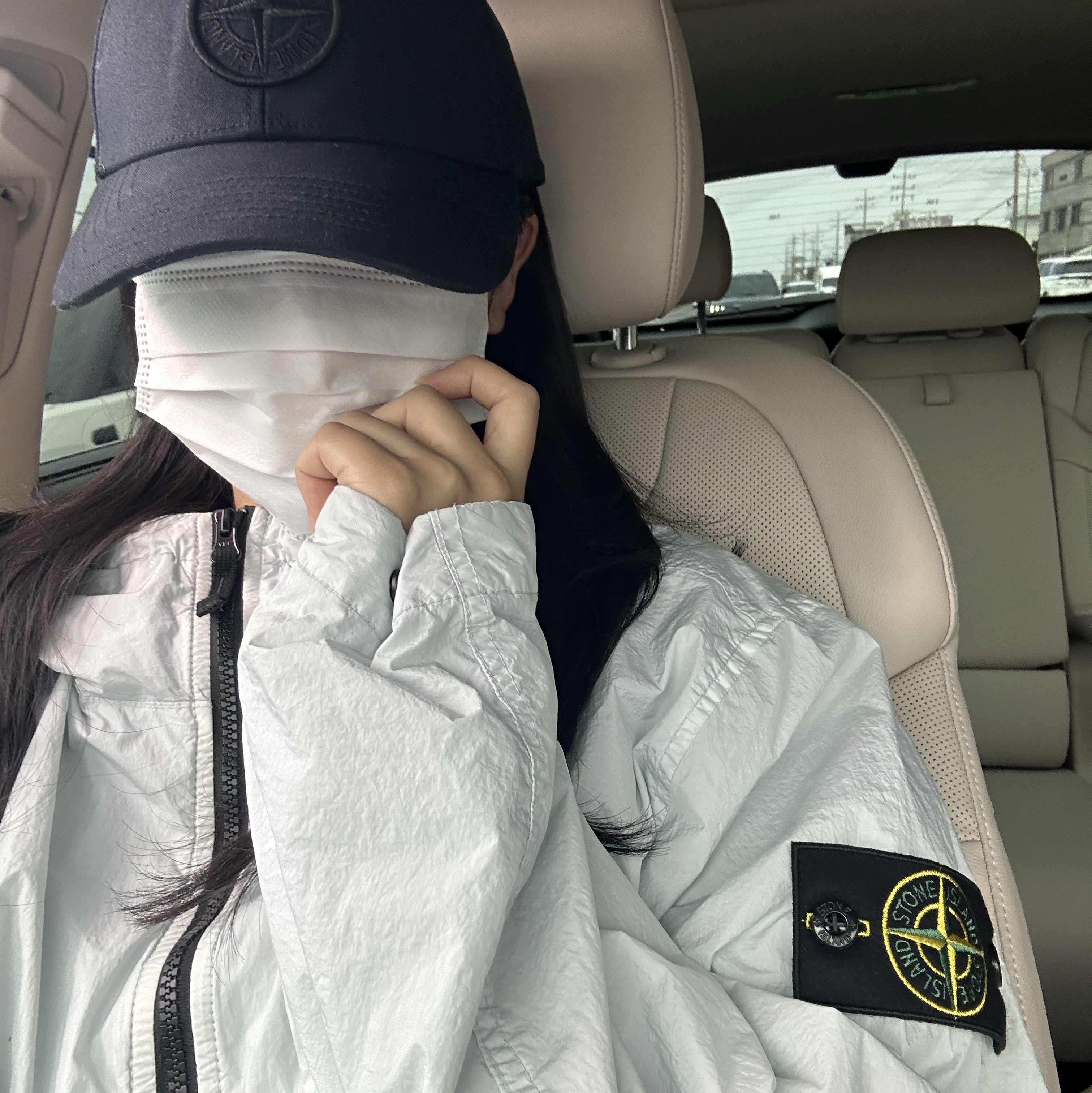 Stone Island 4100001 Crinkle Reps NY Hooded Jacket with Wind Resistance and Anti Drop Sky Blue - 26SS 착용 스타일 - 1