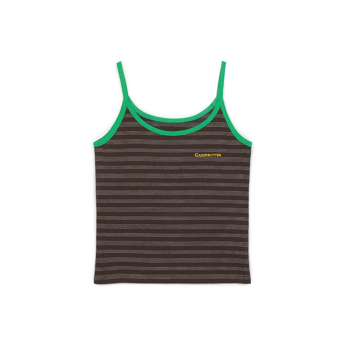그린버터 러스틱 스트라이프 슬리브리스 브라운(Greenbutter Rustic Stripe Sleeveless Brown)