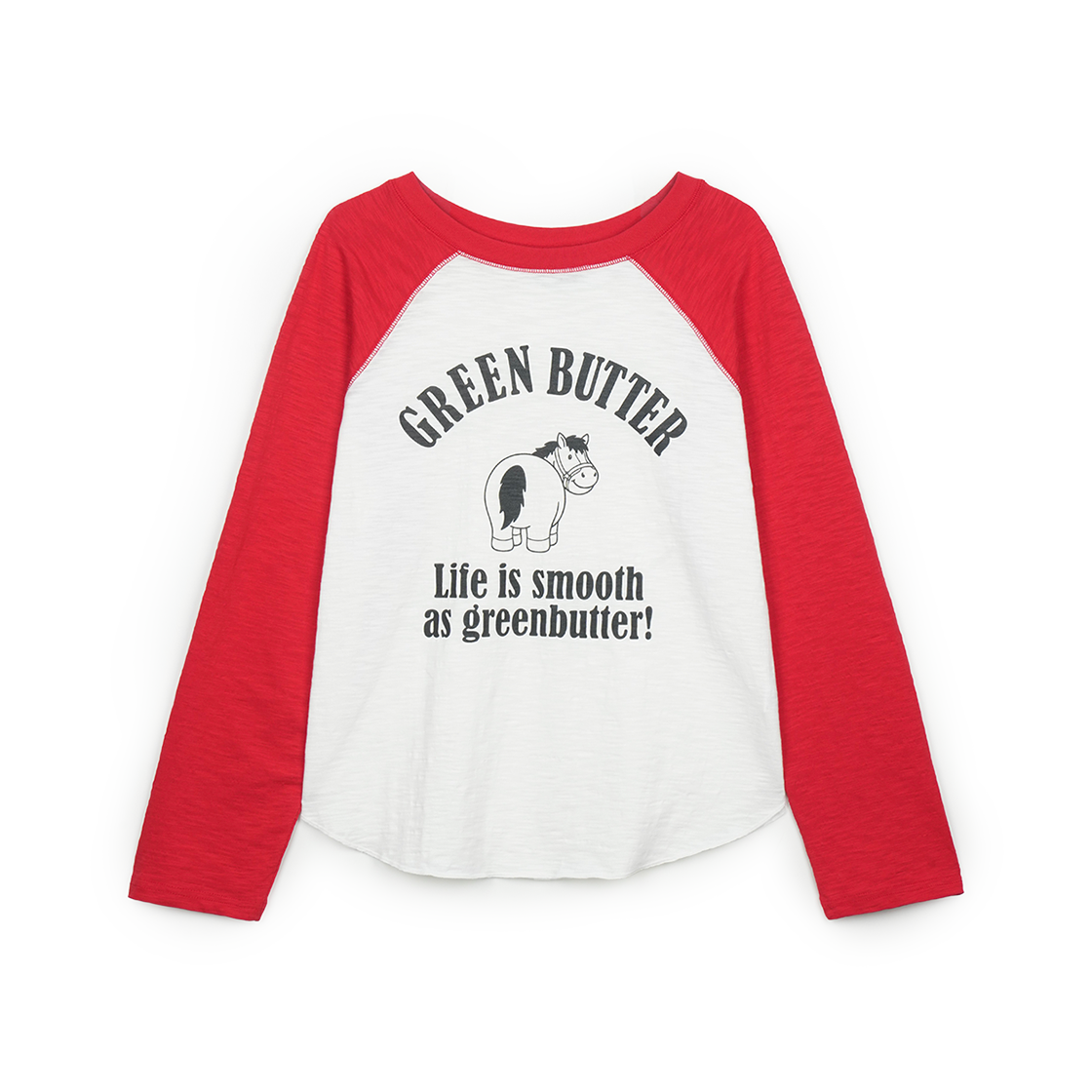 그린버터 슬럽 라글란 티 레드(Greenbutter Slub Raglan Tee Red)