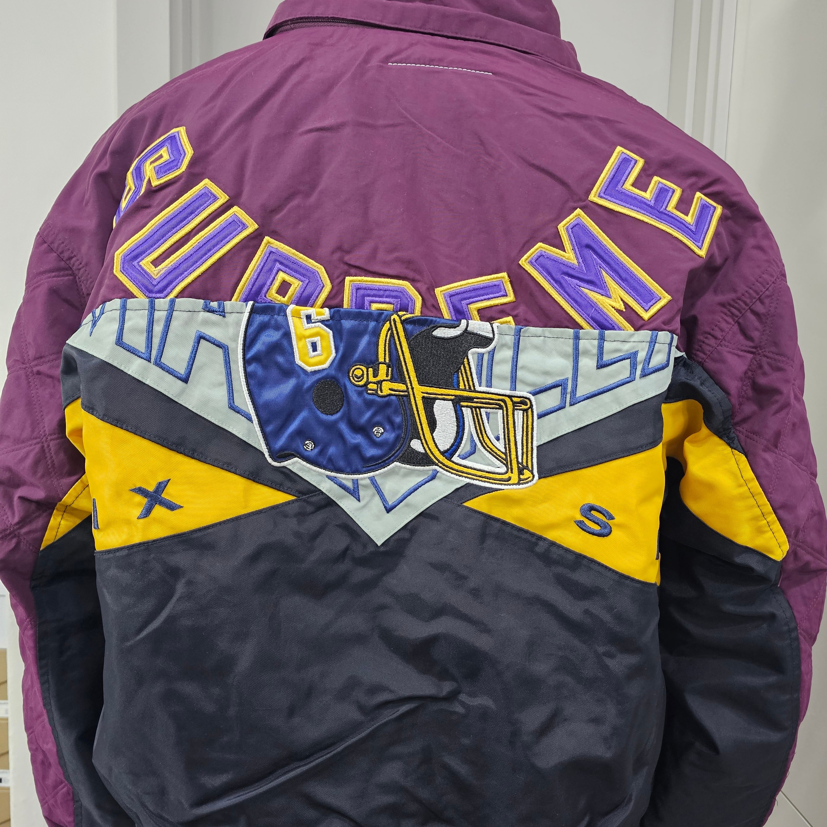 Supreme x MM6 Maison Margiela Split Stadium Jacket Navy - 26SS 착용 스타일 - 1