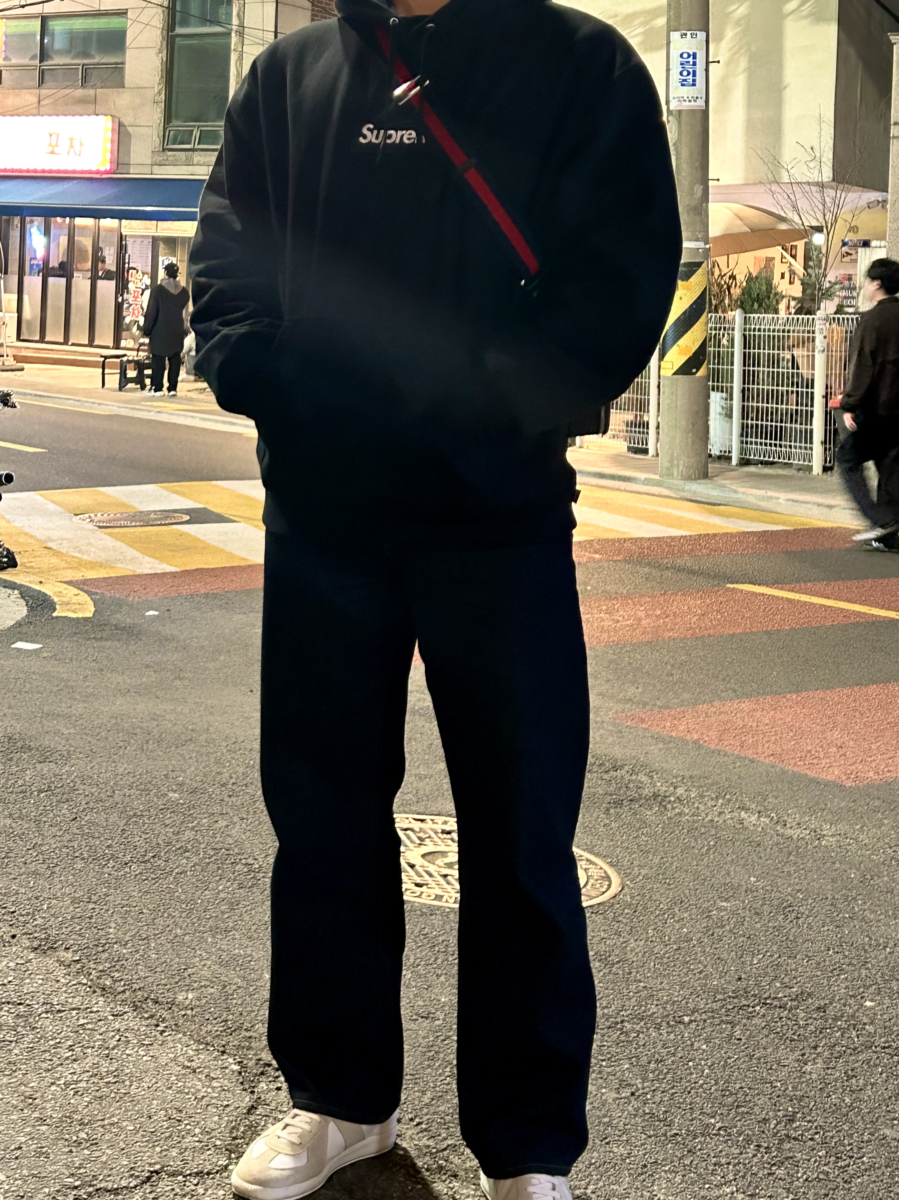 Supreme Box Logo Hooded Sweatshirt Black - 24FW 착용 스타일