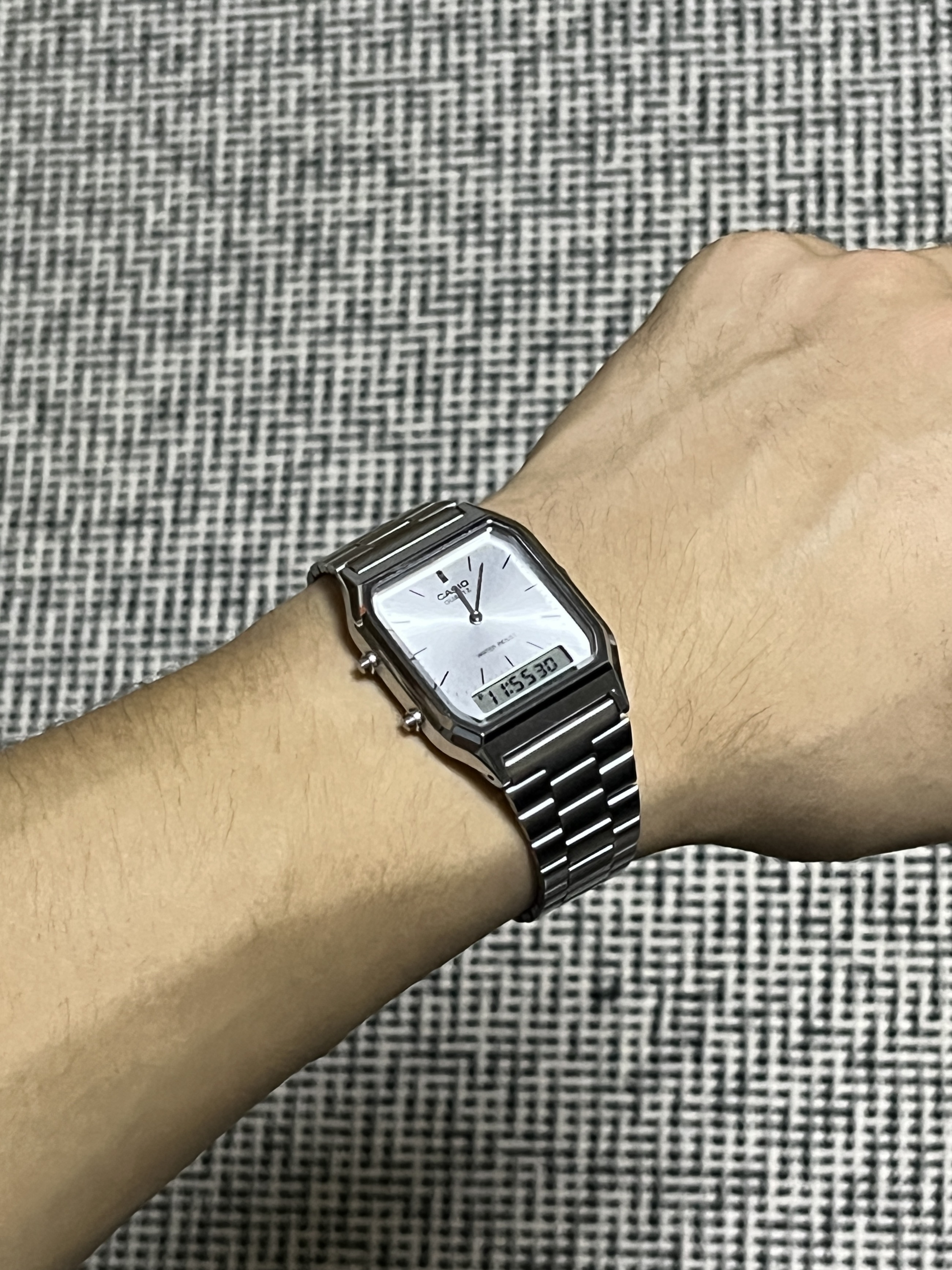 Casio AQ-230A-7AMQY, Nike Killshot 2 Leather Sail Oil Grey Gum 착용 스타일 - 2