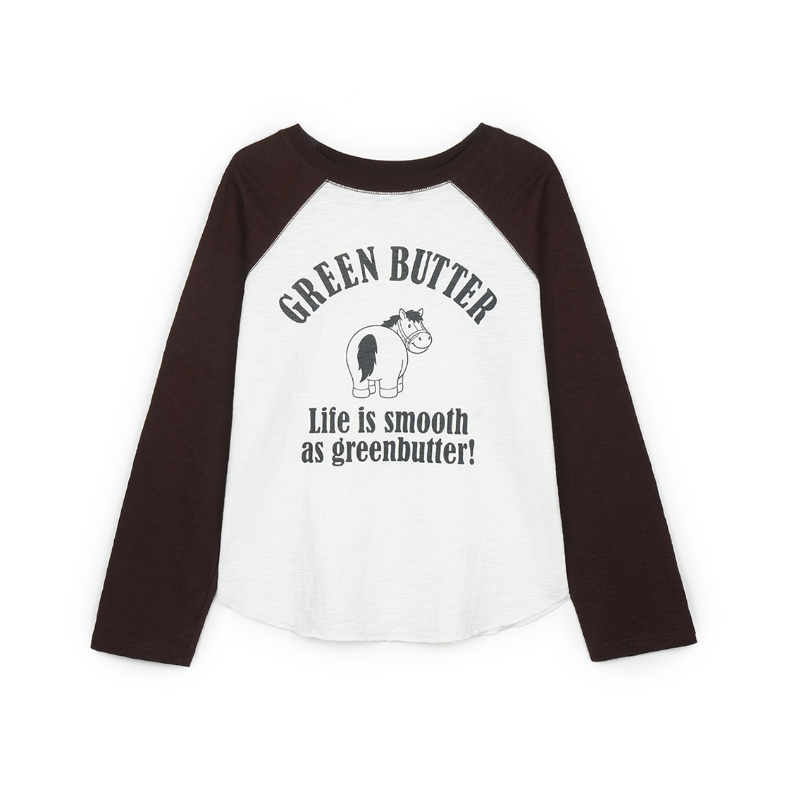 P0000BIJ Greenbutter Slub Raglan Tee Chocolate