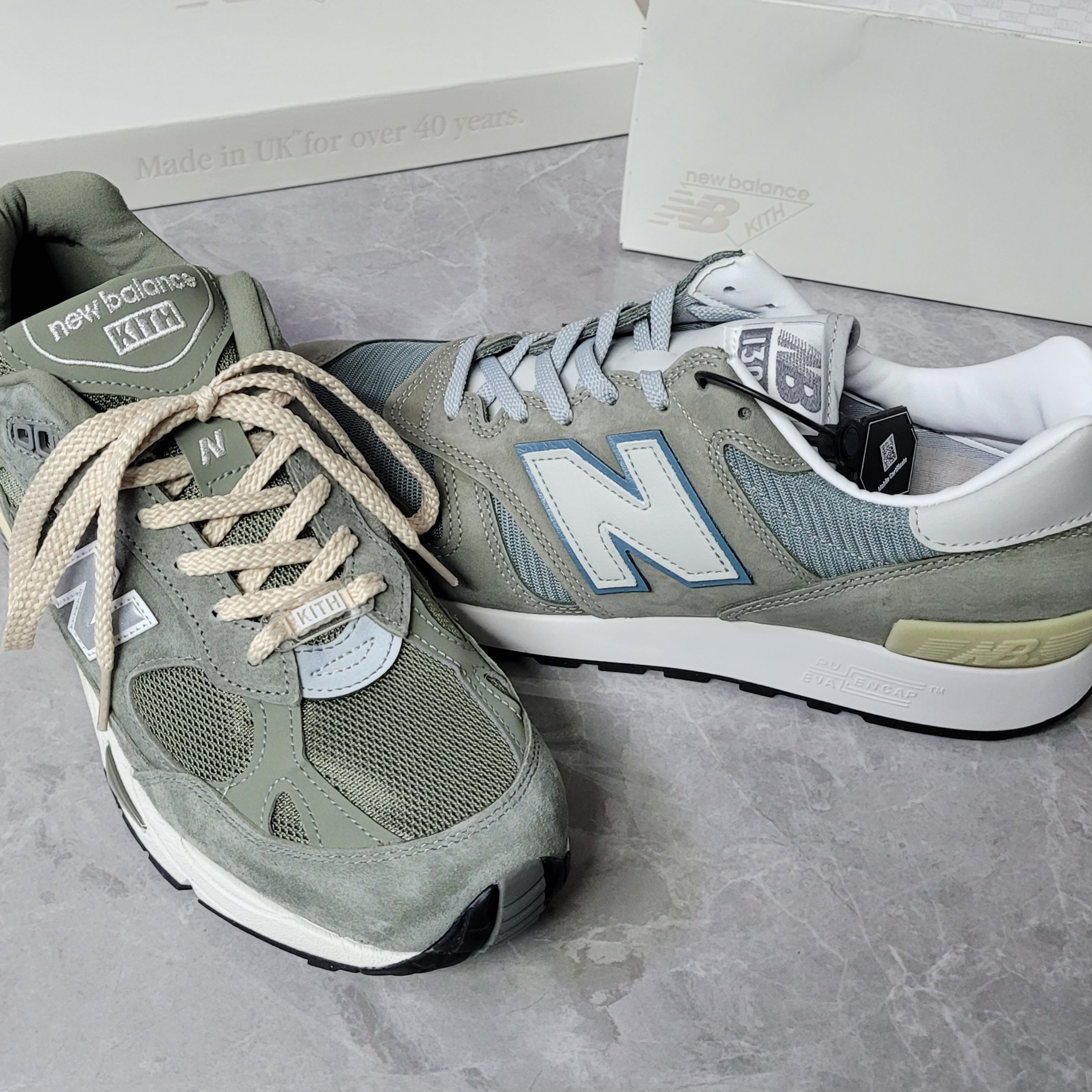 New Balance x Kith 991v1 Made in UK Vetiver, New Balance 991 Made in UK Navy 착용 스타일 - 6