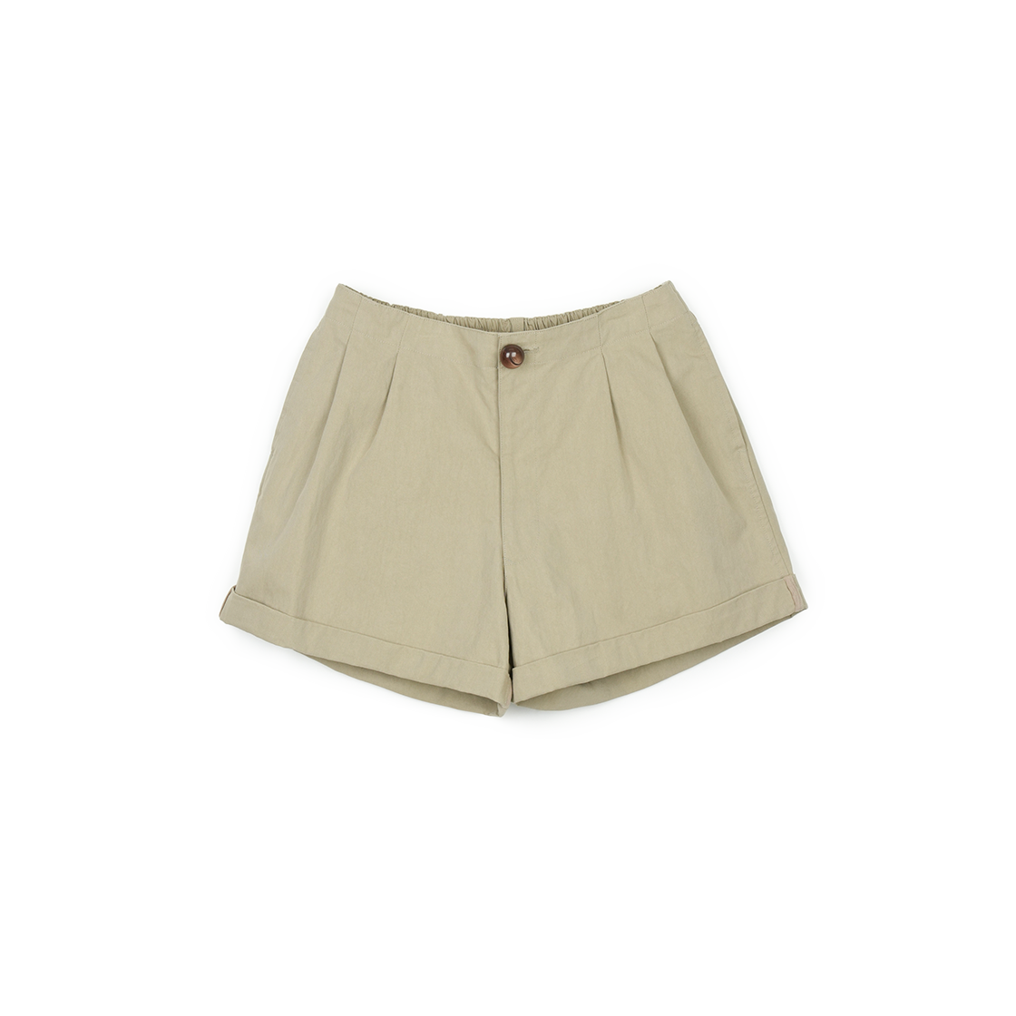 P0000BIG Greenbutter Roll-Up Banding Shorts Beige