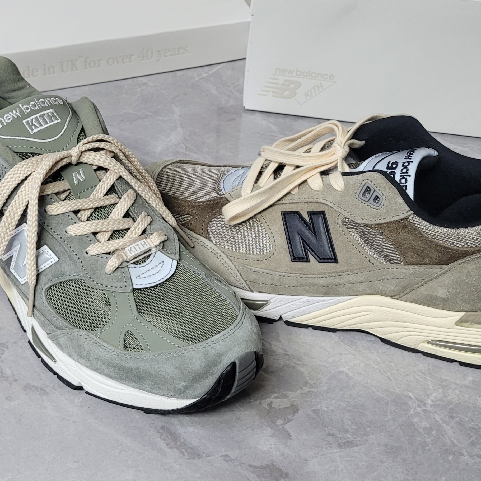 New Balance x Kith 991v1 Made in UK Vetiver, New Balance 991 Made in UK Navy 착용 스타일 - 4