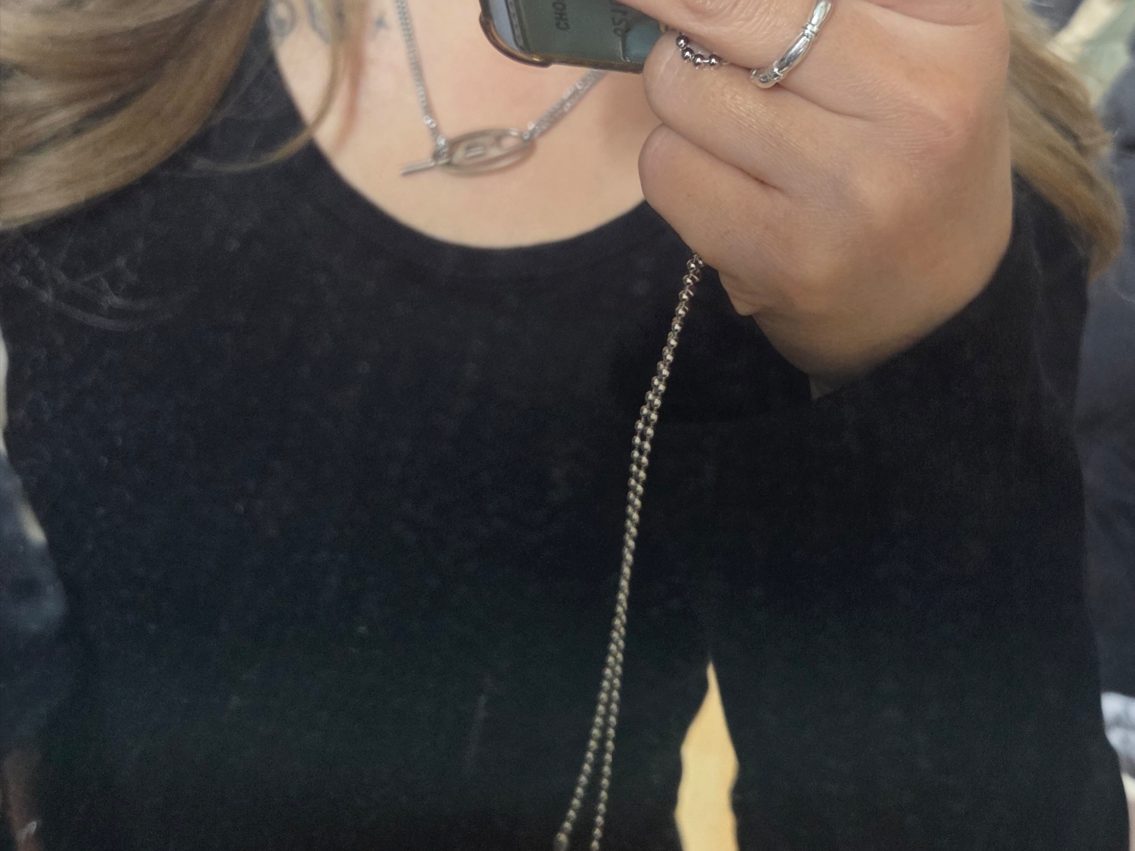 Diesel Dx1534 Stainless Steel Chain Necklace Silver 착용 스타일