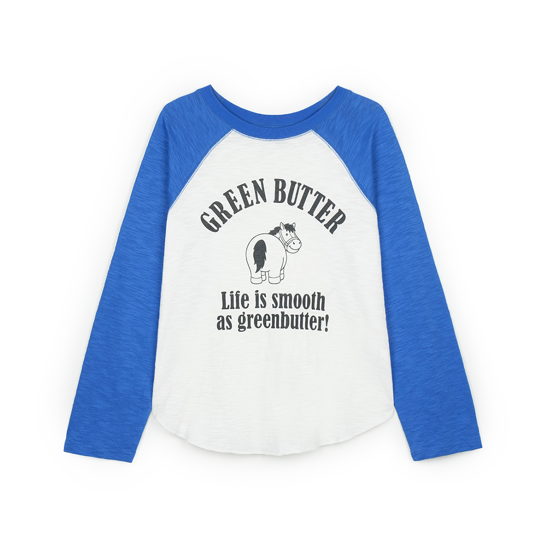 그린버터 슬럽 라글란 티 블루(Greenbutter Slub Raglan Tee Blue)