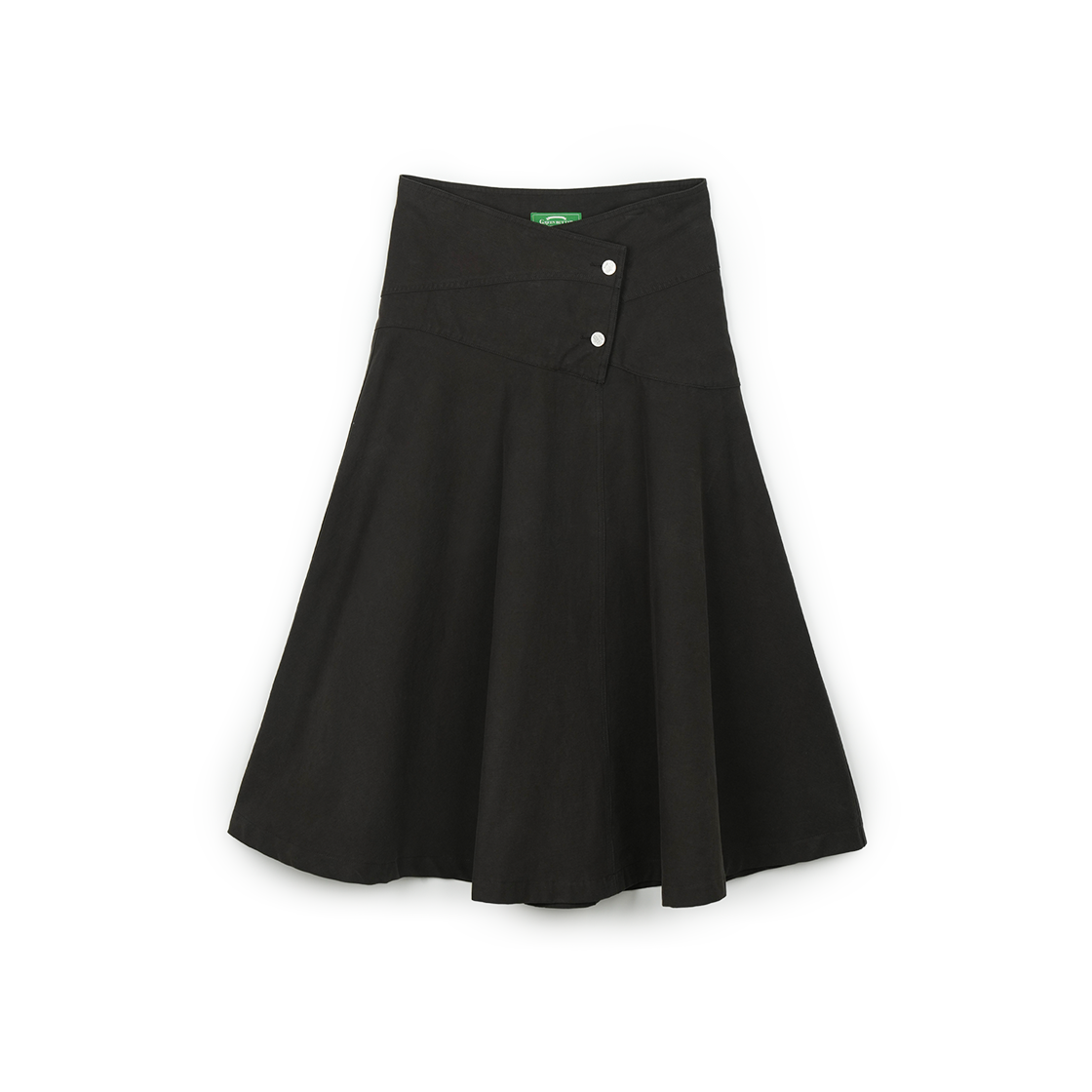 P0000BHO Greenbutter Asymmetric Cotton Skirt Charcoal