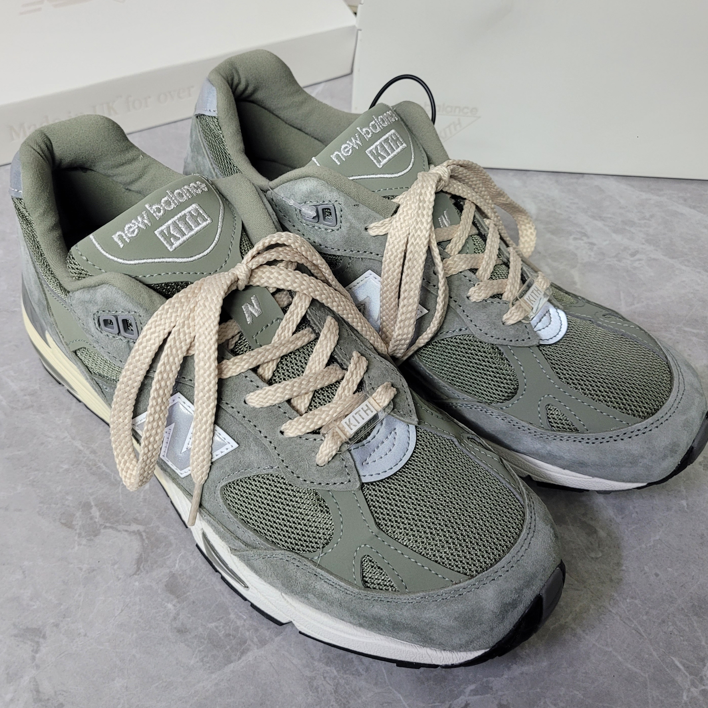 New Balance x Kith 991v1 Made in UK Vetiver, New Balance 991 Made in UK Navy 착용 스타일 - 1