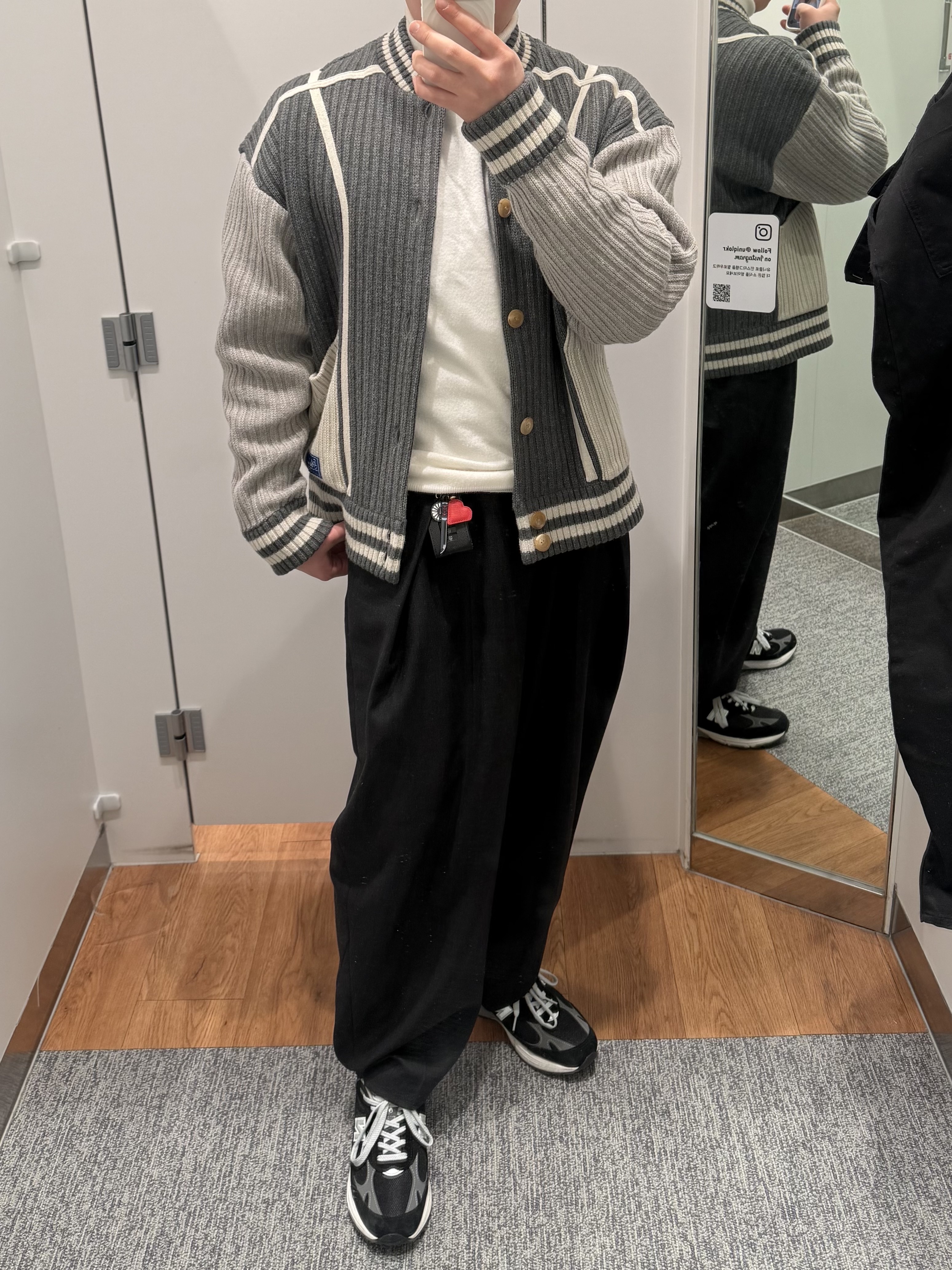 Ader Error Tomb Cardigan Grey, Demon Slayer Kimetsu No Yaiba Nichirin Sword Keyring Kamado Tanjiro 착용 스타일 - 1