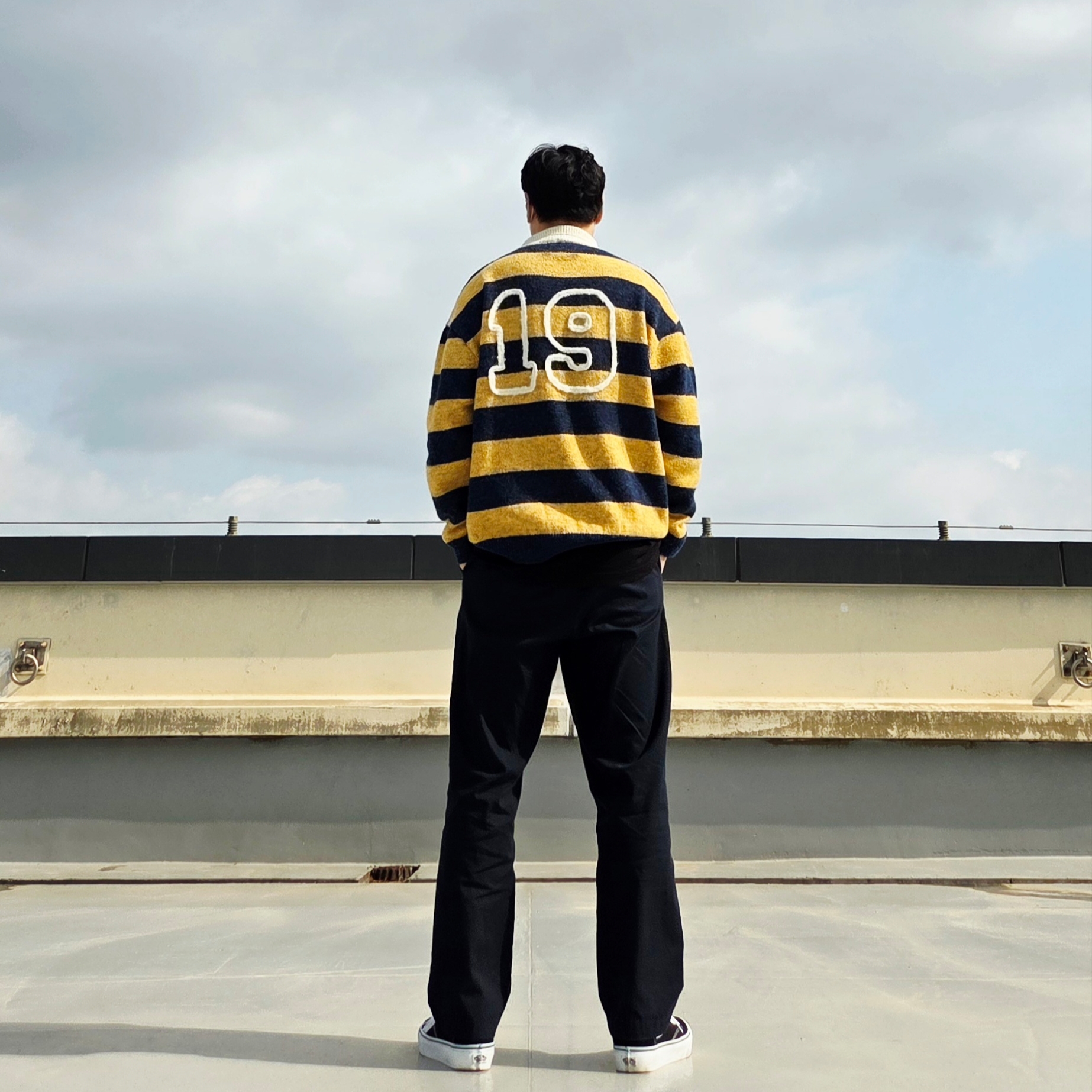N ARCHIVE New Gentle Rugby Polo Knit Yellow, Vans Old Skool Platform Black White ์ฐฉ์ฉ ์คํ์ผ - 3