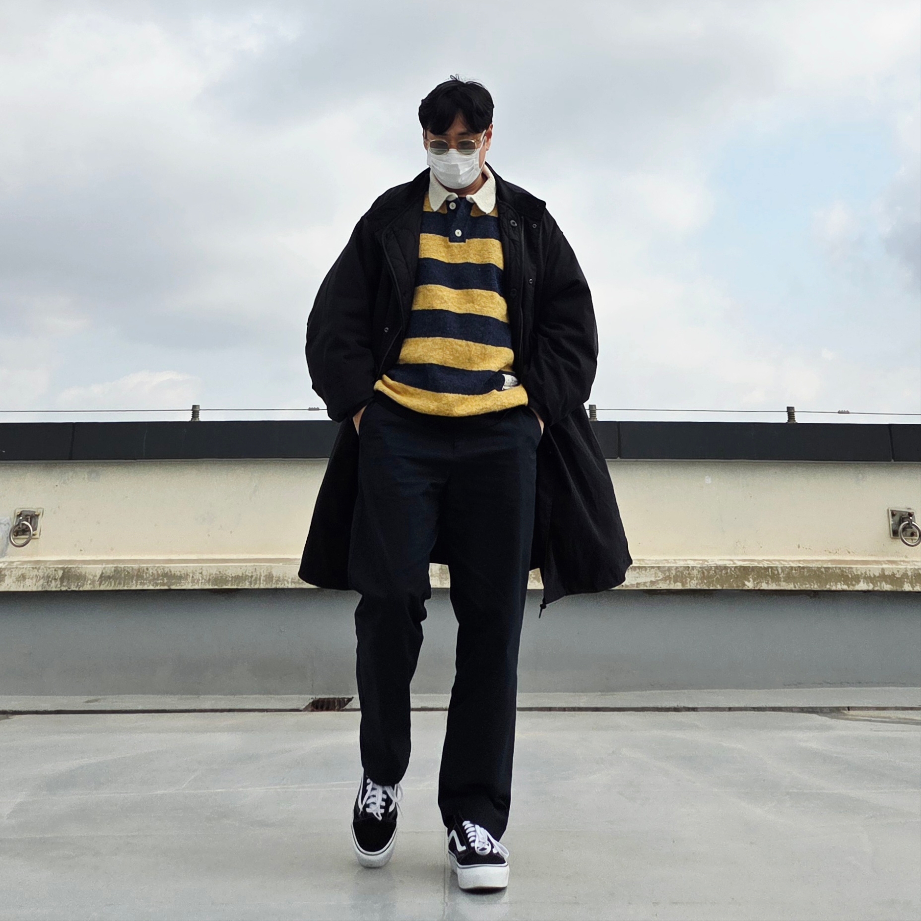 N ARCHIVE New Gentle Rugby Polo Knit Yellow, Vans Old Skool Platform Black White ์ฐฉ์ฉ ์คํ์ผ - 1