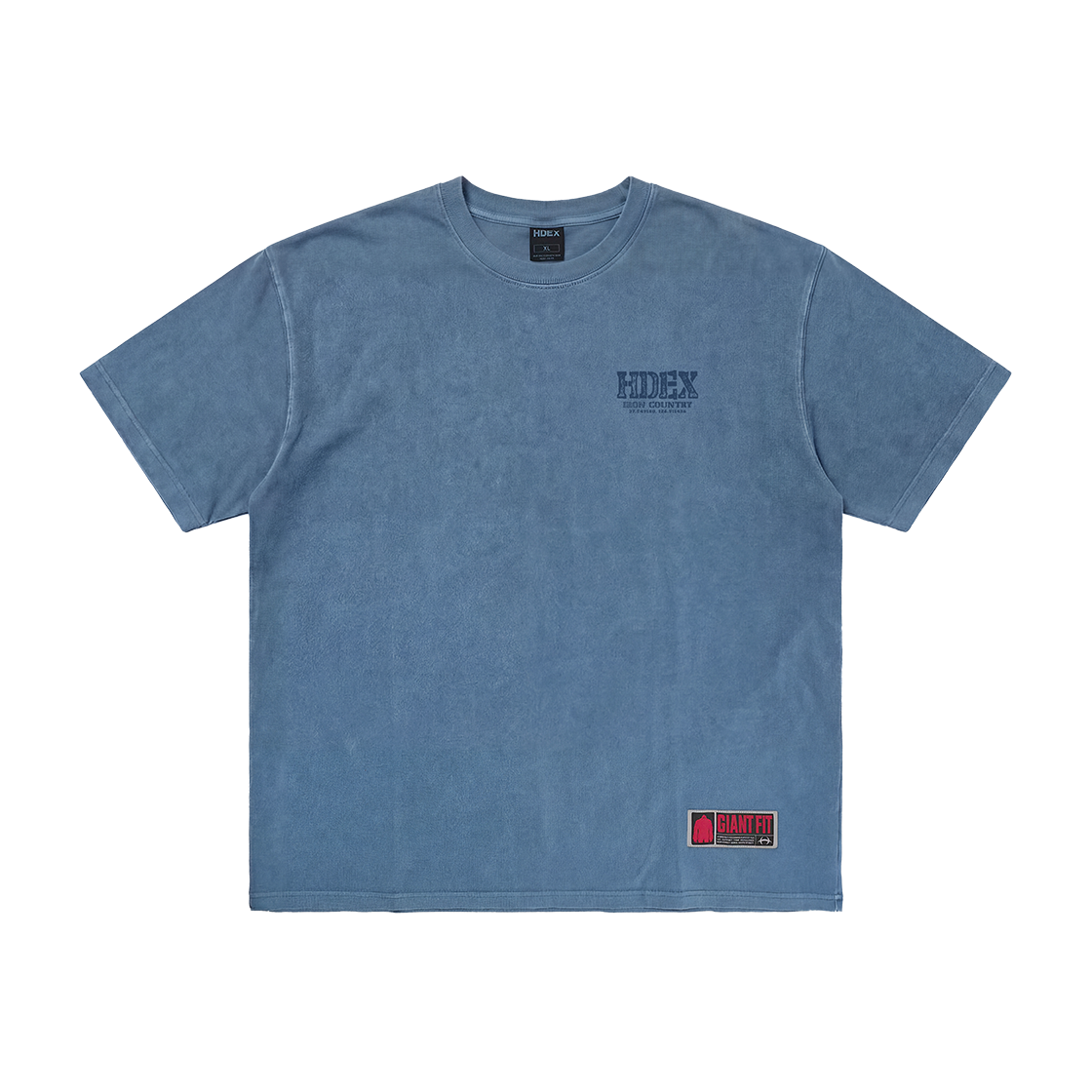 에이치덱스 코어 백로고 자이언트핏 워싱 숏 슬리브 피그먼트 애쉬 블루