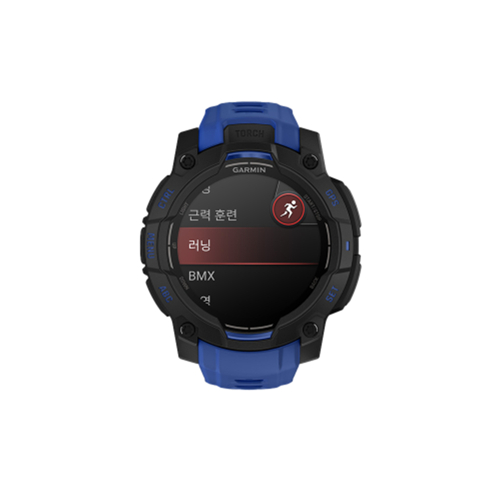 가민 인스팅트 3 45mm 아몰레드 슈퍼노바 볼트블루 블랙 멀티스포츠 GPS 스마트워치(Instinct 3,45mm,AMOLED,Black w/Bolt Blue Band,KOR/SEA,A04884) - 2