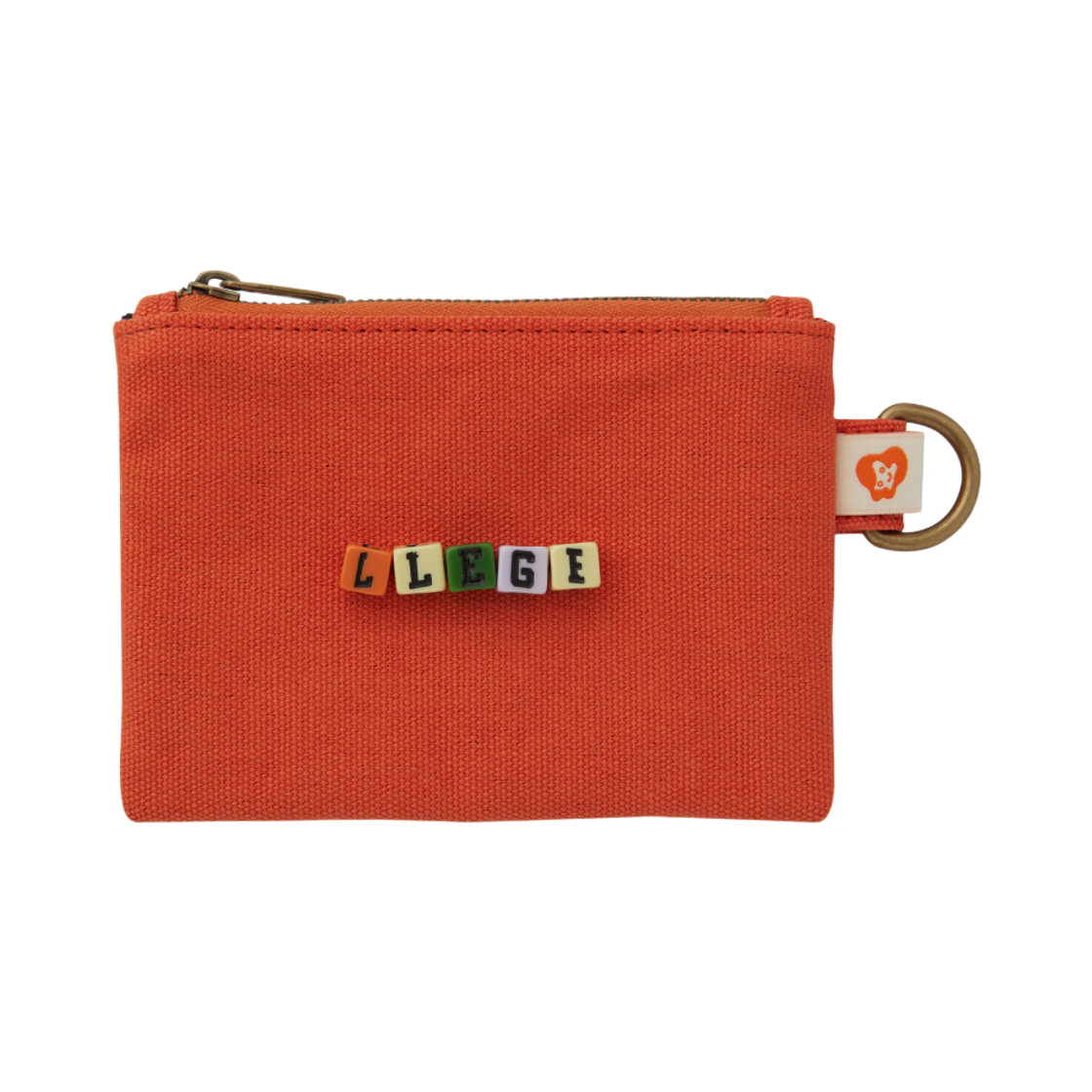 LL25WABG003OR LLEGE Cube Logo Canvas Pouch Orange
