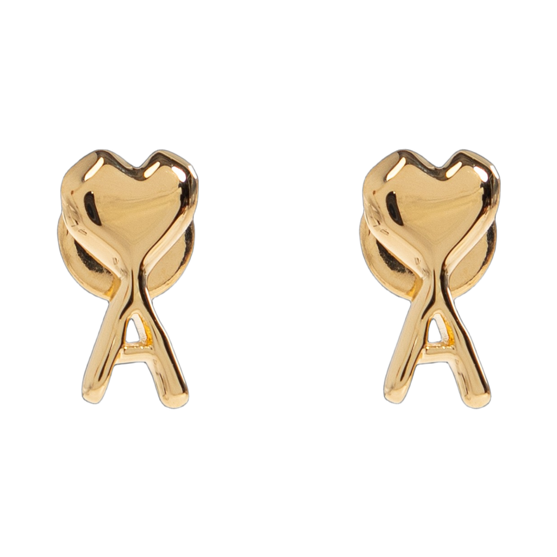 아미 골드 브래스 아미 드 하트 해머드 이어링 골드(AMI Gold Brass Ami De Coeur Hammered Earrings Gold) - 1
