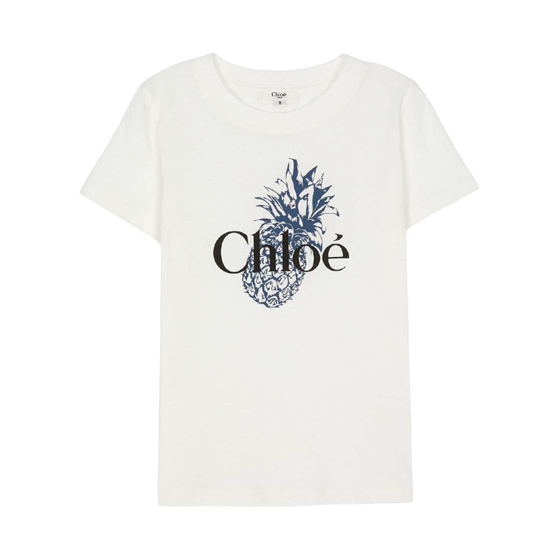 (키즈) 끌로에 로고 코튼 티셔츠 화이트((Kids) Chloe Logo Cotton T-Shirt White)