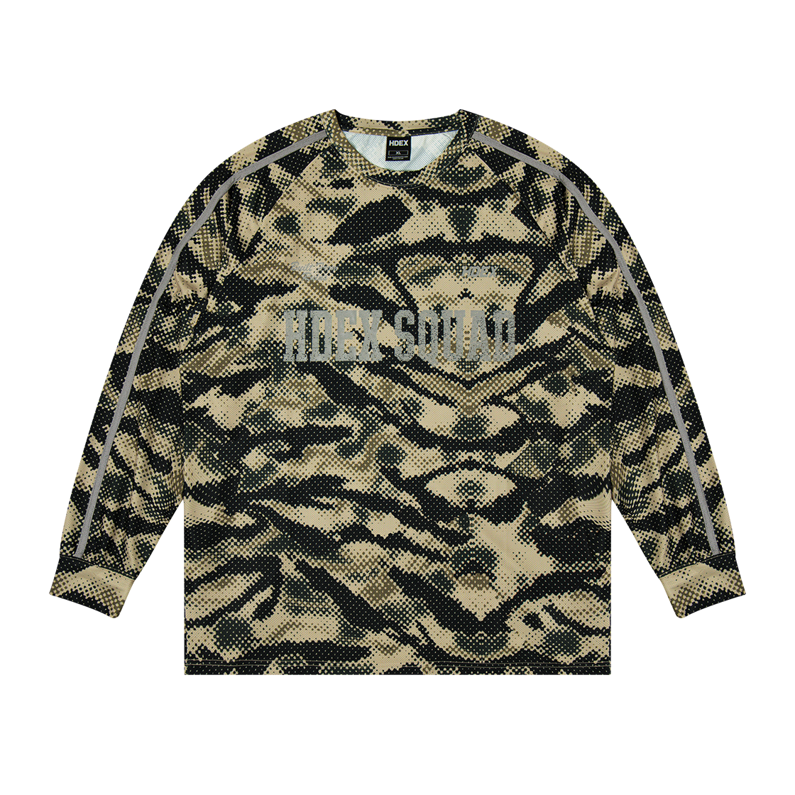 H3AM1MLTL08KCM HDEX Squad Camo Mesh Long Sleeve Khaki Camo