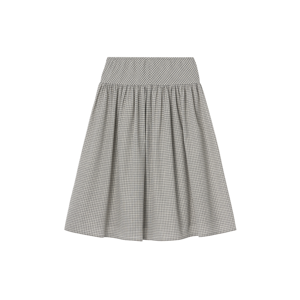 지비에이치 어패럴 사이드 드로우스트링 플레어 스커츠 / 체크(GBH APPAREL Side Drawstring Flare Skirt / Check) - 2