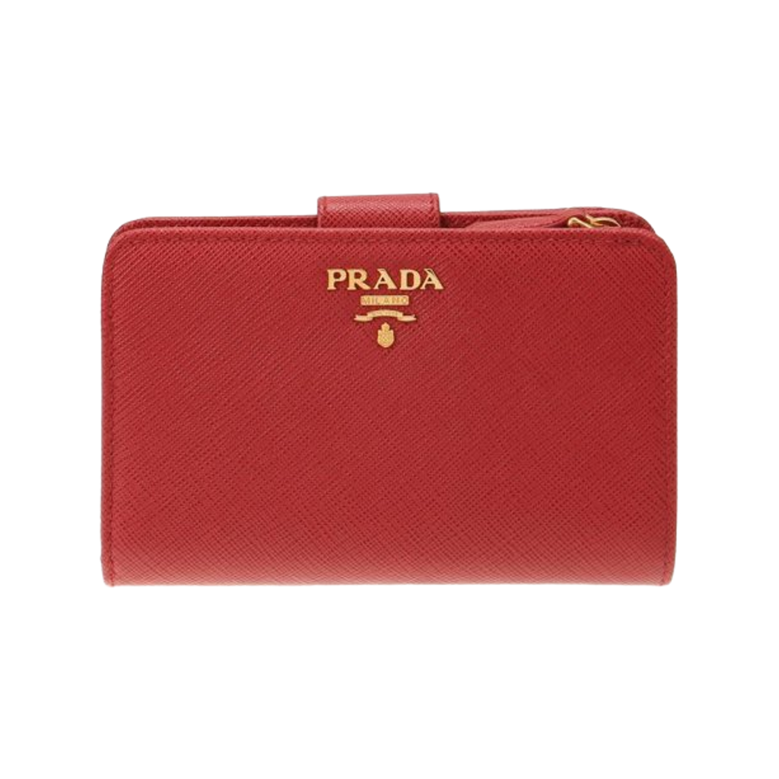 1ML225-QWA-F068Z Prada Small Saffiano Leather Wallet Red