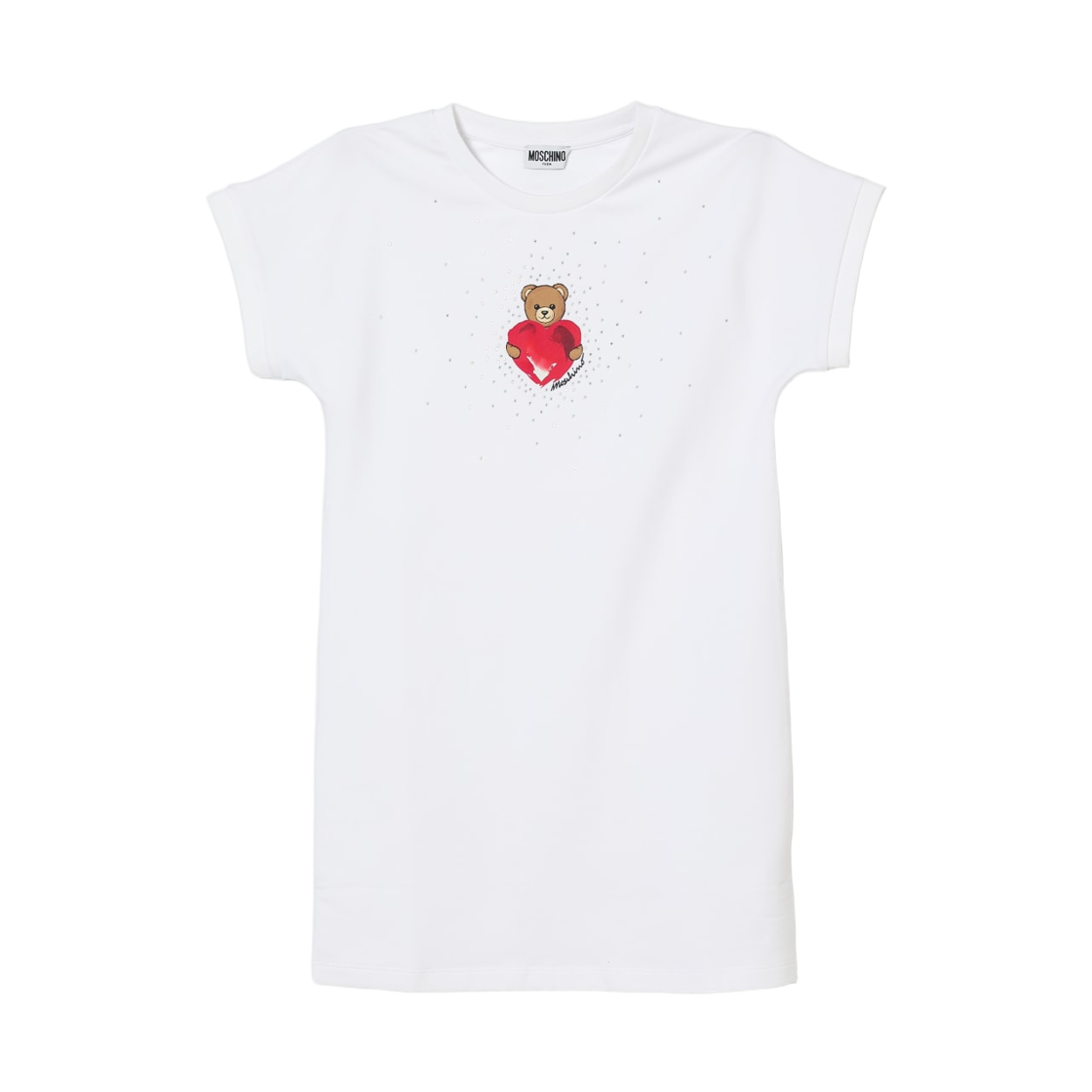 HAV0EALDA2510101 (Kids) Moschino Heart Print Dress White