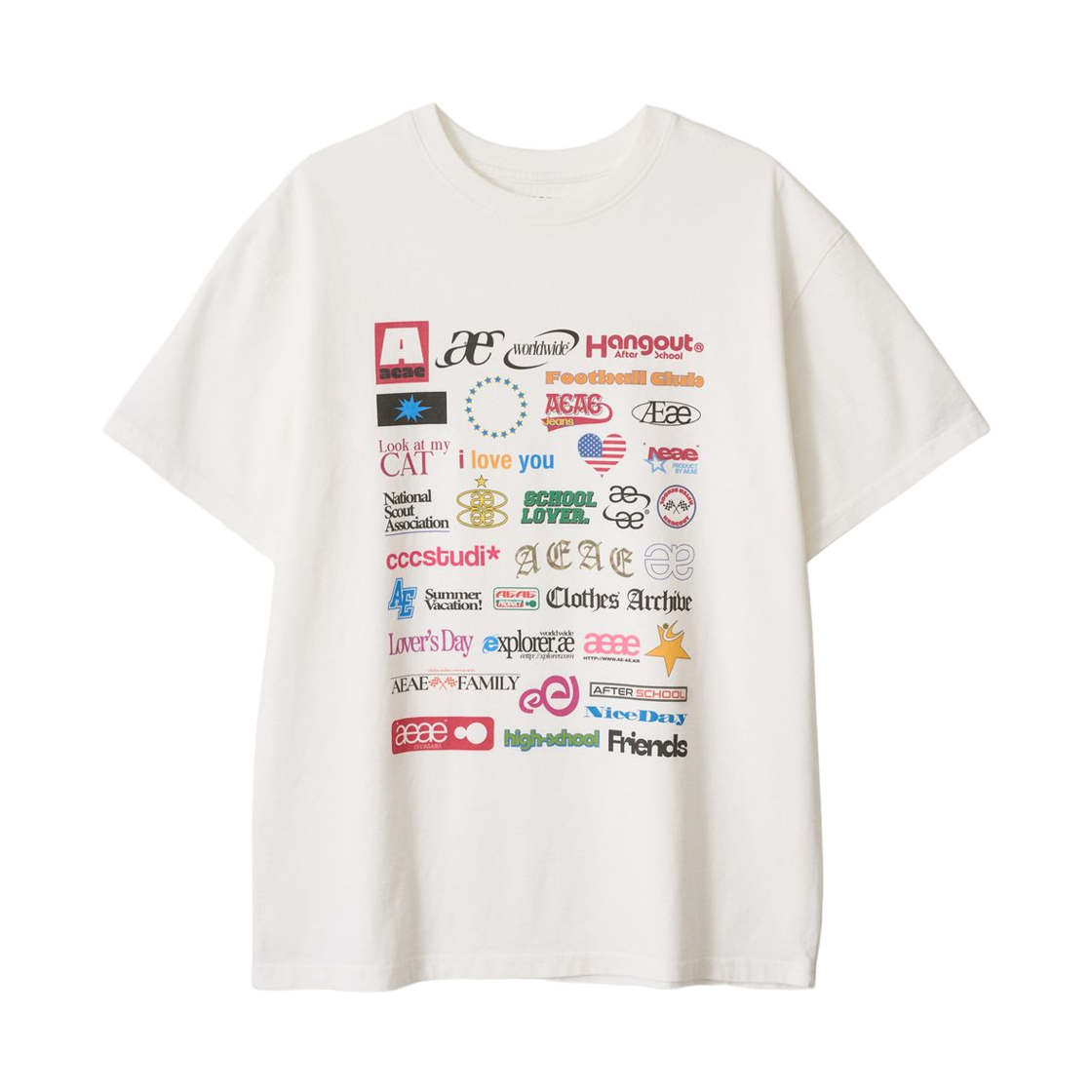에이이에이이 스티커 티셔츠 화이트(Aeae Sticker T-Shirt White) - 1