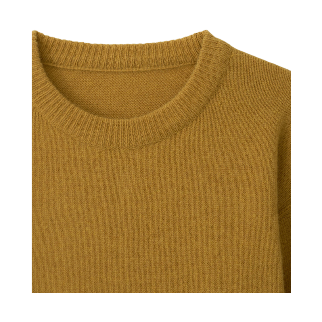 뮈르뮈르 네리 파인울 숄더 라이닝 라운드 니트 머스타드(Murmure Neri Fine Wool Shoulder-Lined Round Knit Mustard) - 2